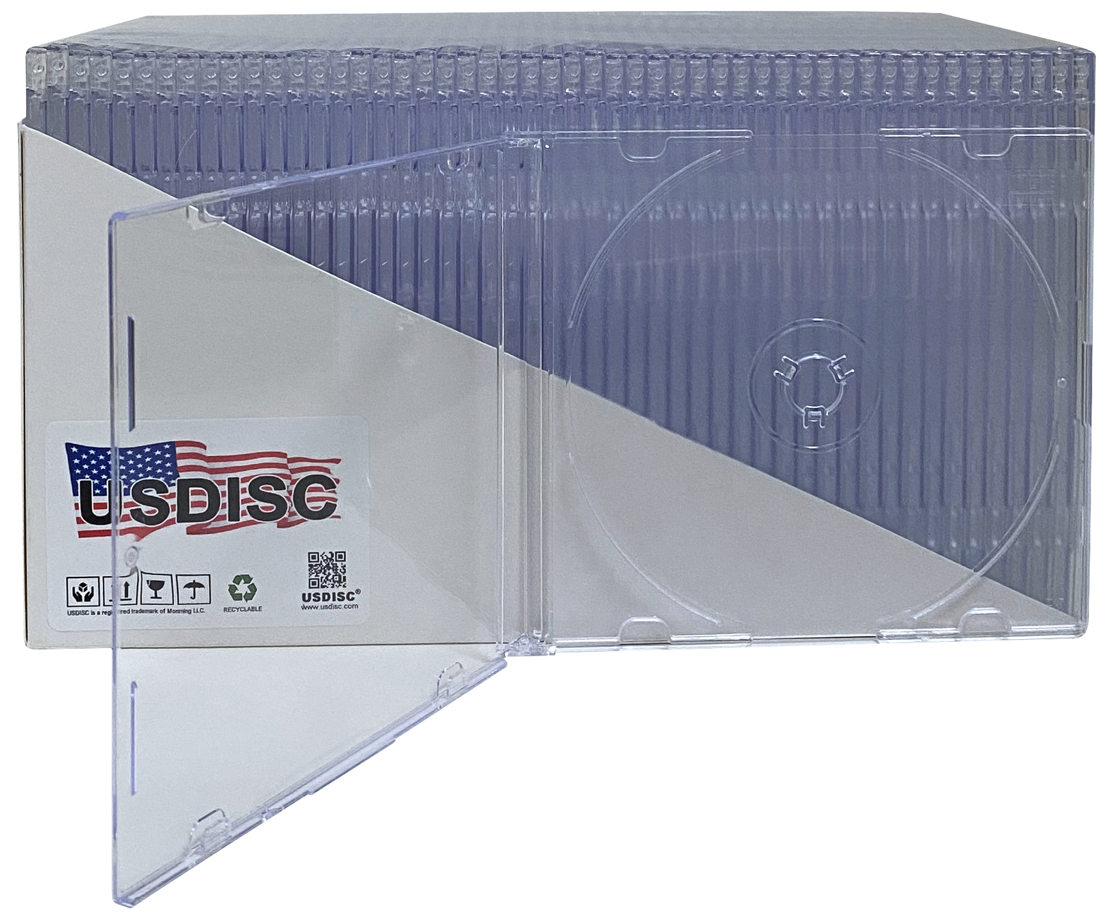 USDISC CD Jewel Cases Slimline 5.2mm, Single 1 Disc (Clear) Lot