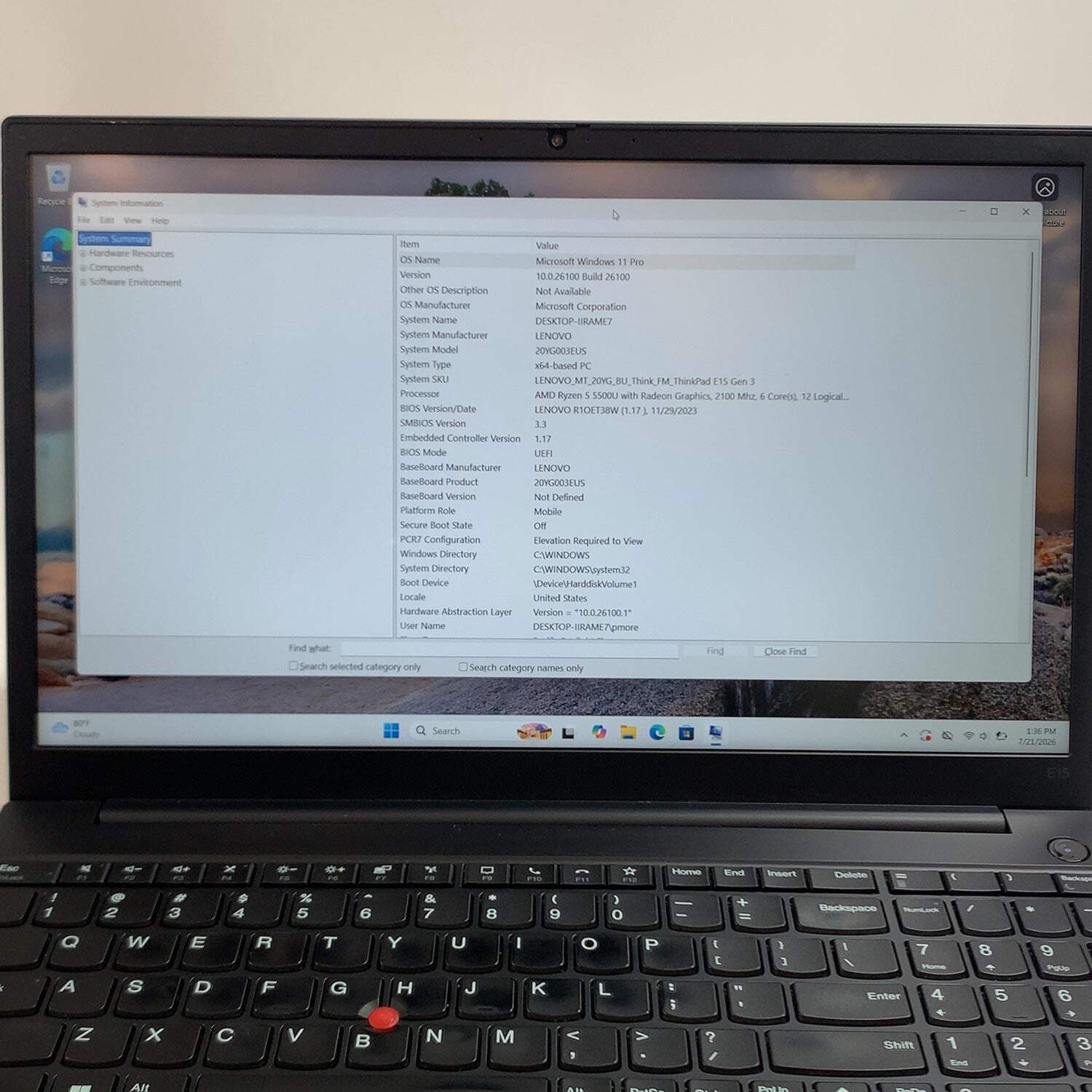 Lenovo ThinkPad E15 Gen 3 15.6″ Ryzen 5 5500U 2.1GHz 8GB RAM 256GB SSD