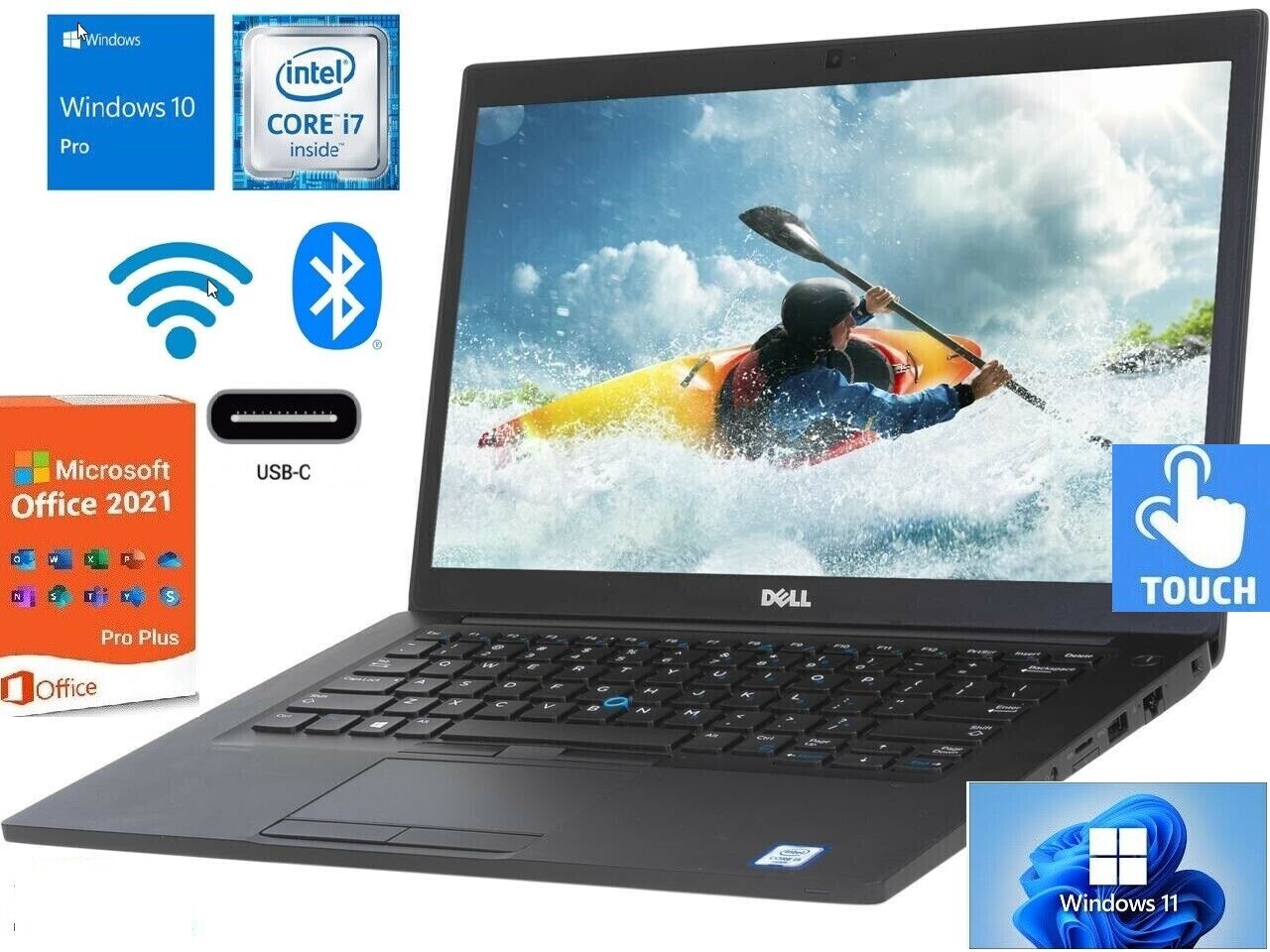 Dell Latitude 7390 Laptop 13″ Quad i7 Touch up to 32GB RAM & 2TB SSD W11 Pro