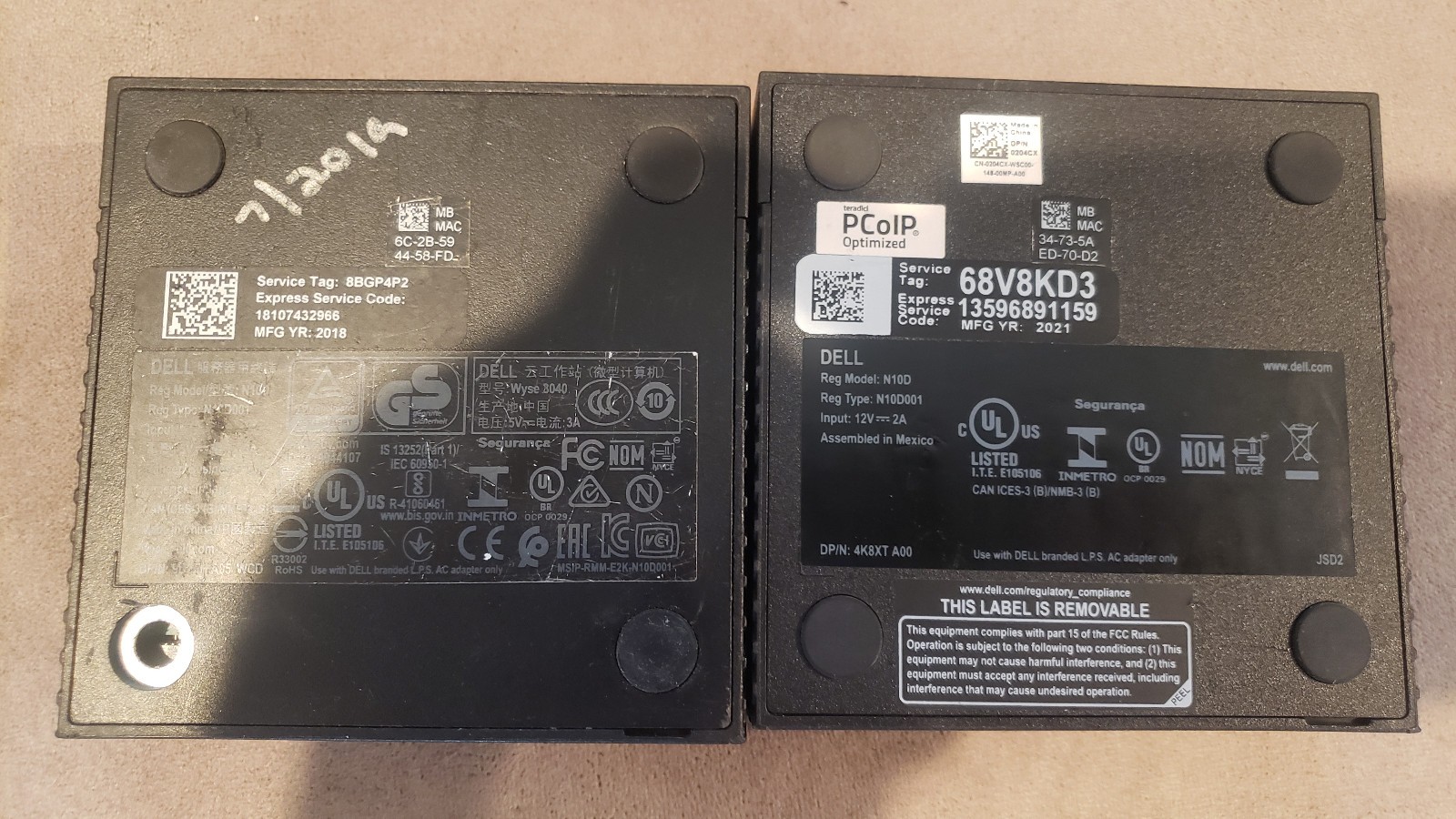Lot of 2 Dell Wyse 3040 Atom X5-Z8350 1.44GHz 2GB DDR3L SDRAM 15GB ThinOS 23