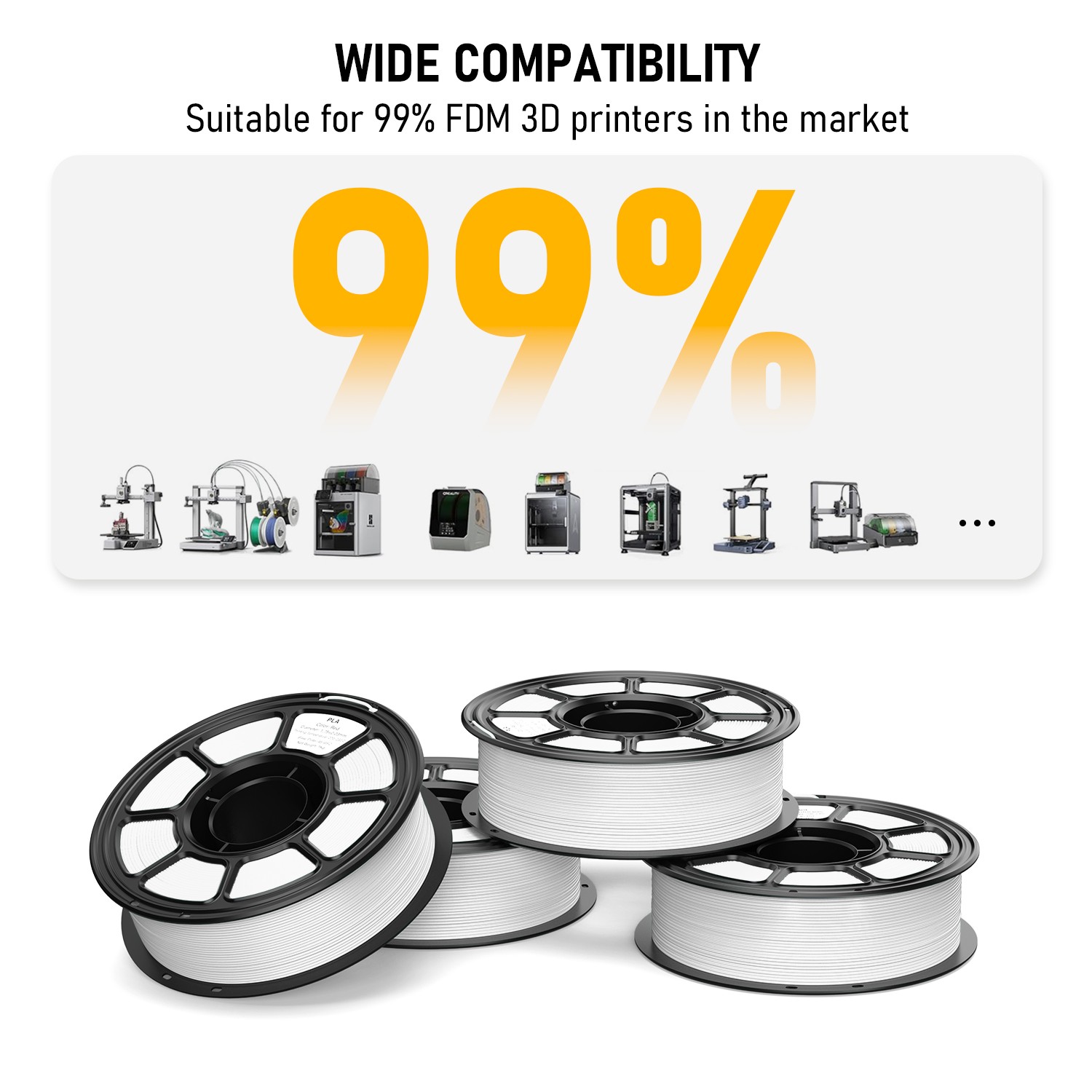 FILAZOO 5PCS 3D Printer Filament 1KG PLA 1.75mm 40-50mm/s PLA Filament Lot