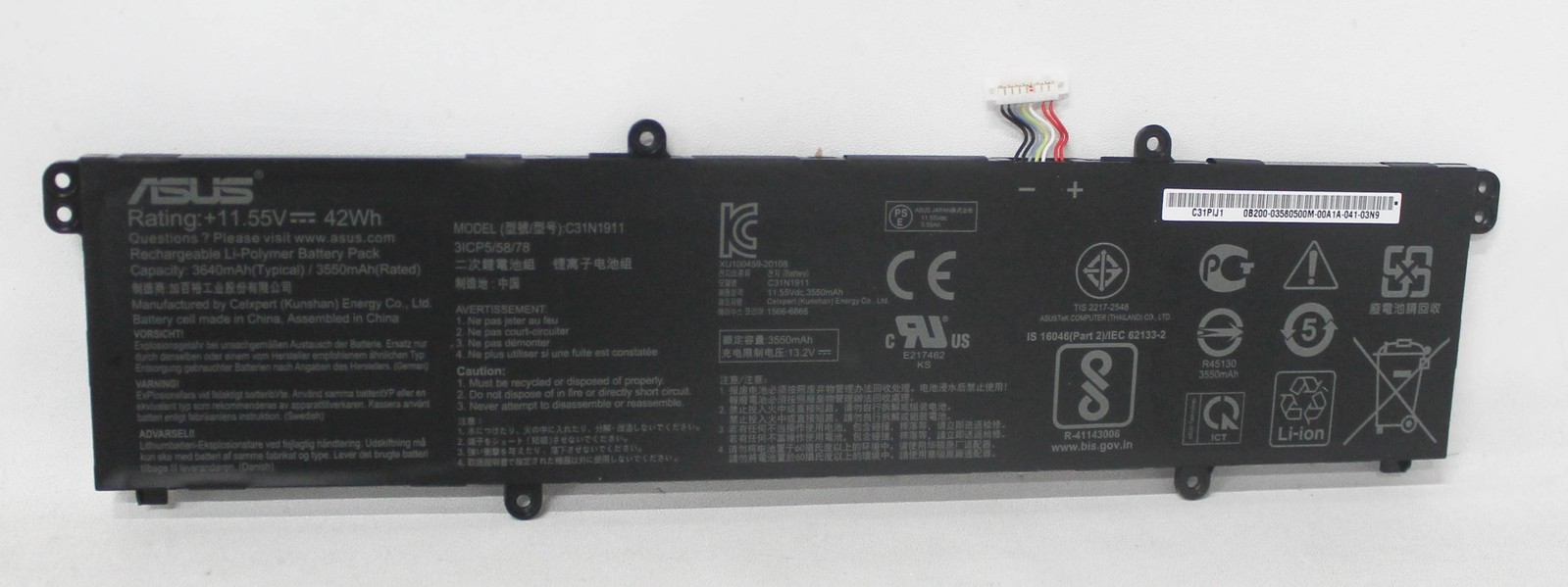 0B200-03580600M Asus Battery 11.5V 42Wh X1502Za Vivobook F1502Za-Wh74″GRADE A”