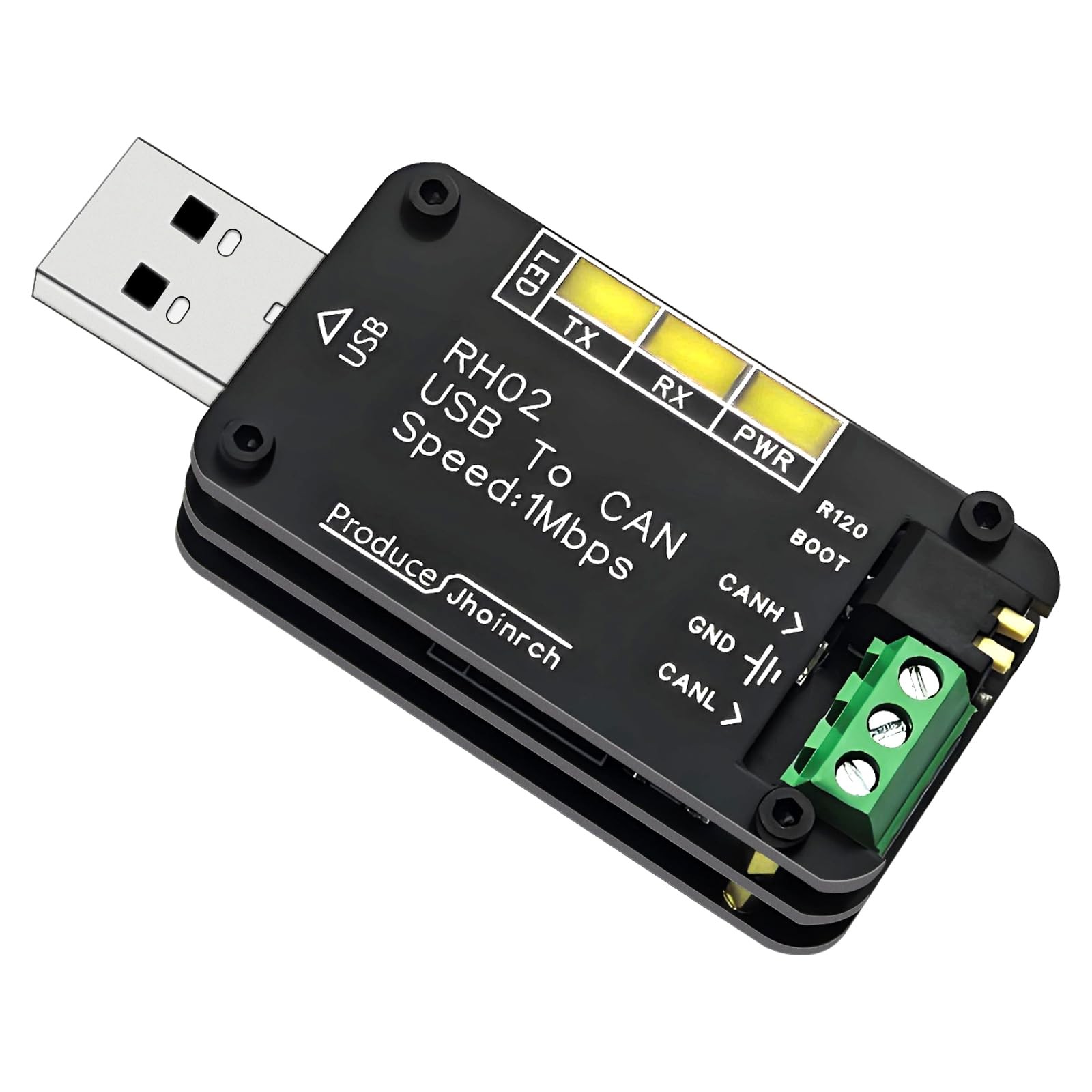 Jhoinrch USB to CAN Bus Converter Base on Open-Source Hardware CANable Suppor…