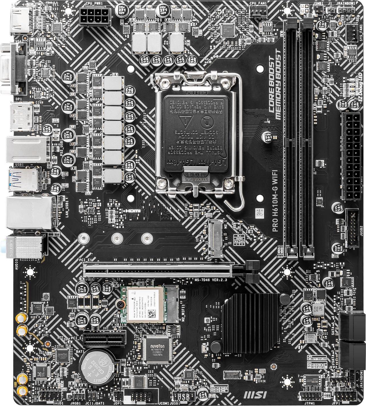 (Factory Refurbished) MSI PRO H610M-G WIFI LGA 1700 Intel Micro ATX Motherboard