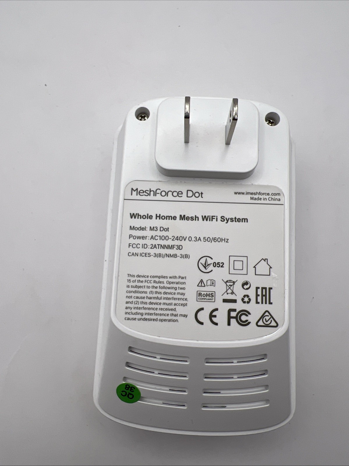 MeshForce M3 Dot Wall Plug WiFi Extender, Works with MeshForce M1 & M3