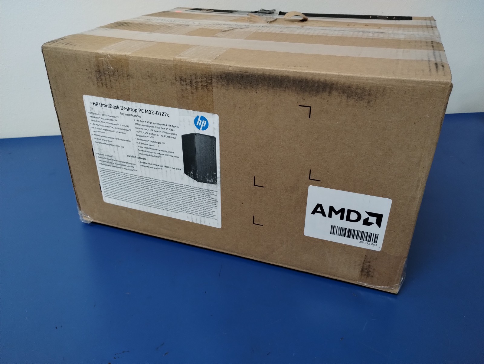 HP OmniDesk Desktop M02-0XXX, AMD Ryzen 7, 4.20 GHz, 32 GB RAM, 1 TB SSD