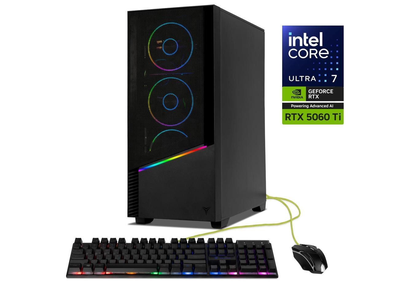 YEYIAN Gaming Desktop PC Elara Intel Core Ultra 7 265F 32GB DDR5 1TB PCIe SSD Ge