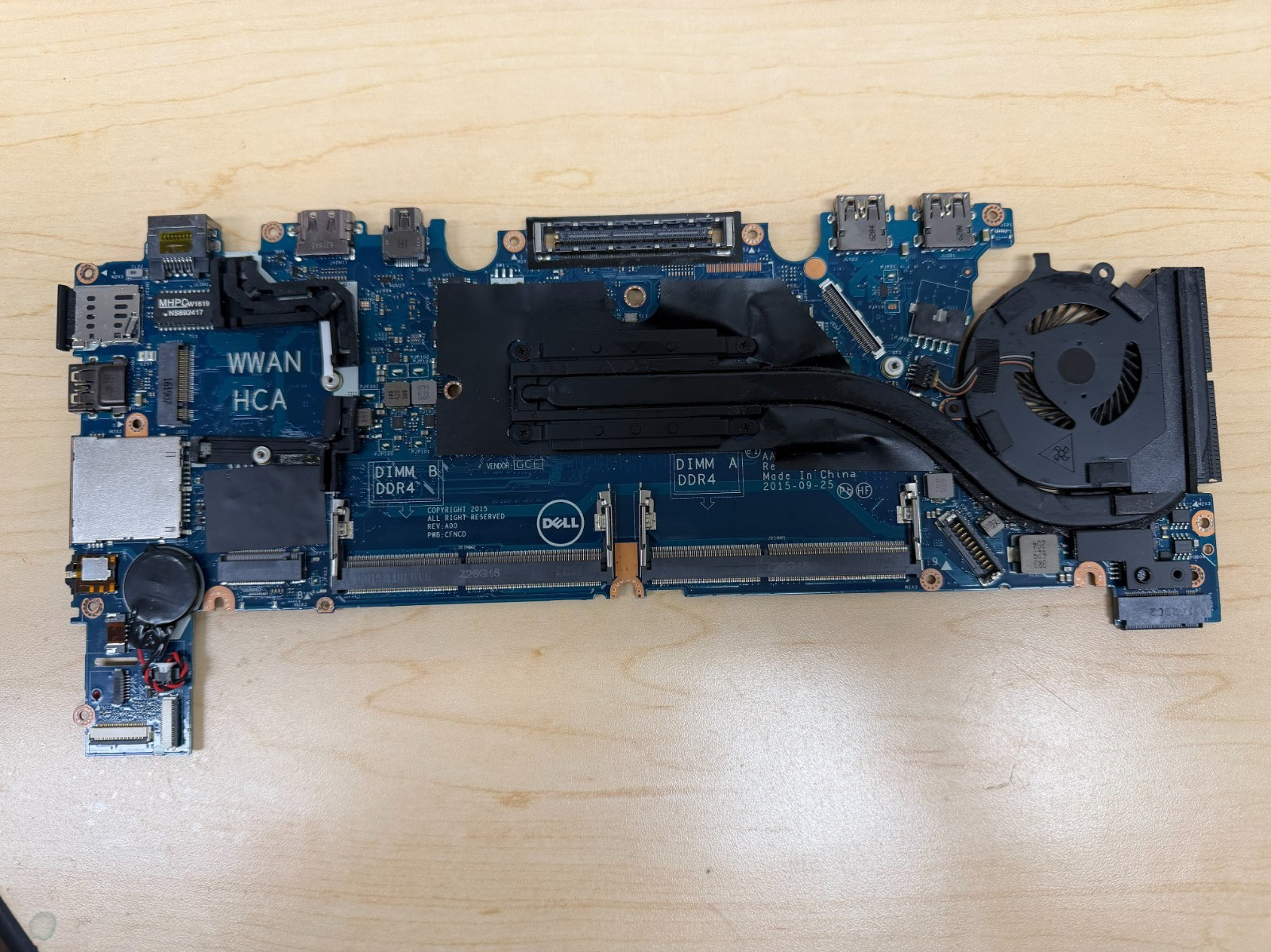 Dell Latitude E7270 Motherboard i7-6600U AAZ50 LA-C451P w/ Fan Heatsink CMOS