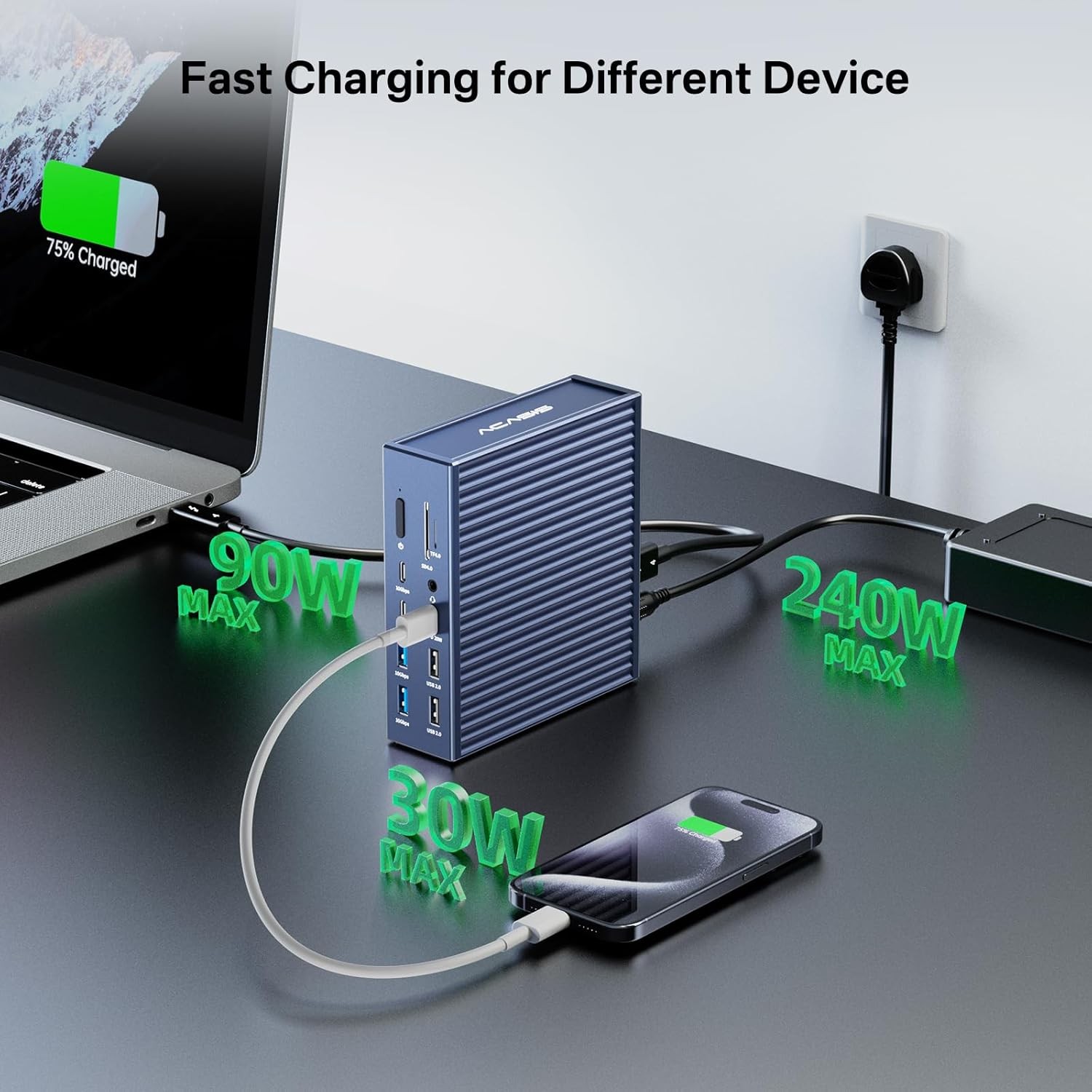 Acasis Thunderbolt 4 Quad Display Dock Docking Station 40Gbps USB C HUB Ethernet