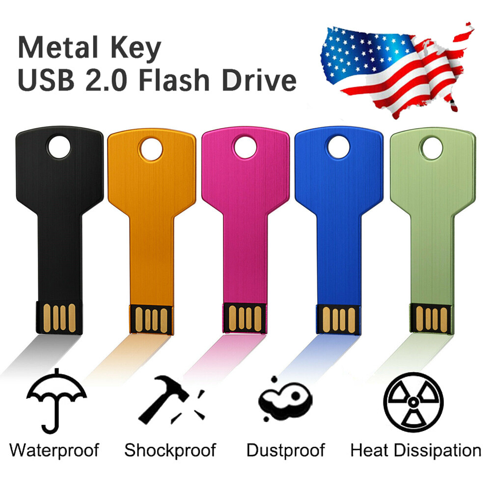 1/2/4/5/10 Pack USB 2.0 Flash Drives Memory Sticks USB Metal Key Thumb Drive LOT