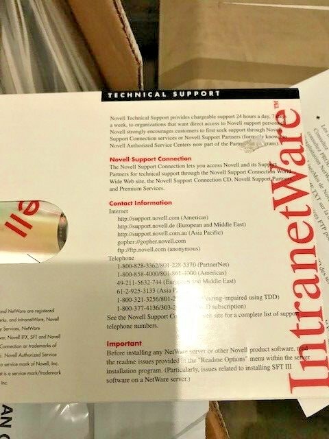 ULTRA RARE SEALED NOVELL NETWARE 4.11 WITH ALL BOOKS AND CD – NONE ON EBAY RM4