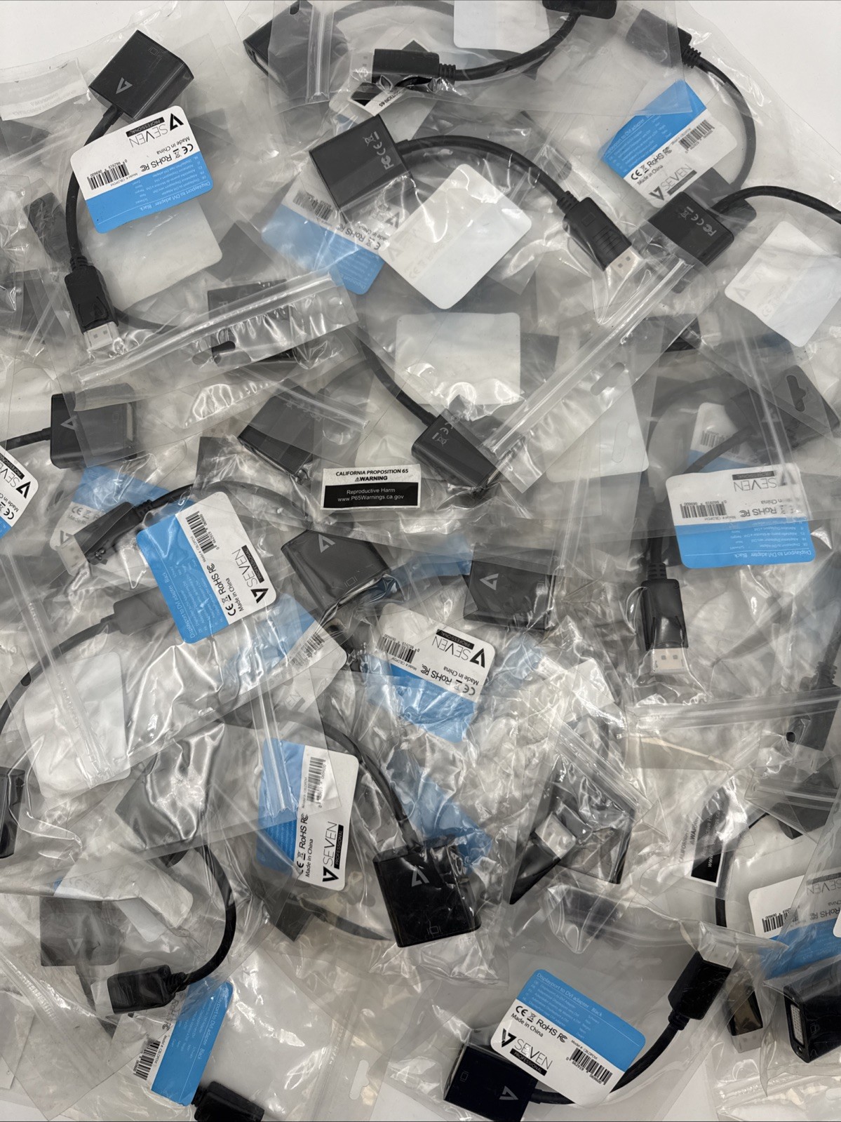 V7 #CBLDPDVI DISPLAYPORT TO DVI ADAPTER CABLES LOT OF 105 NEW SEALED