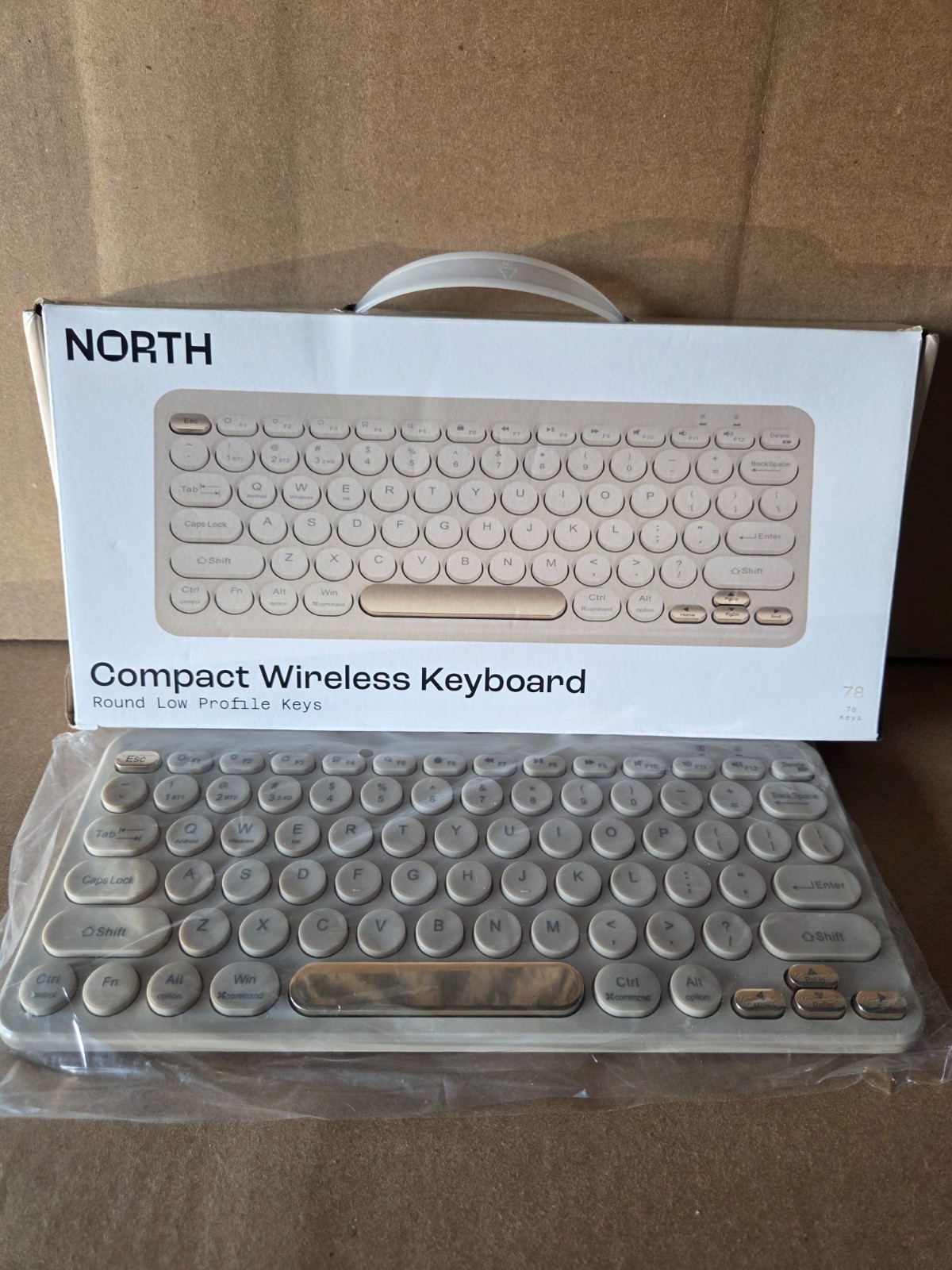 North Compact 78 Round Key Bluetooth Wireless Keyboard Beige