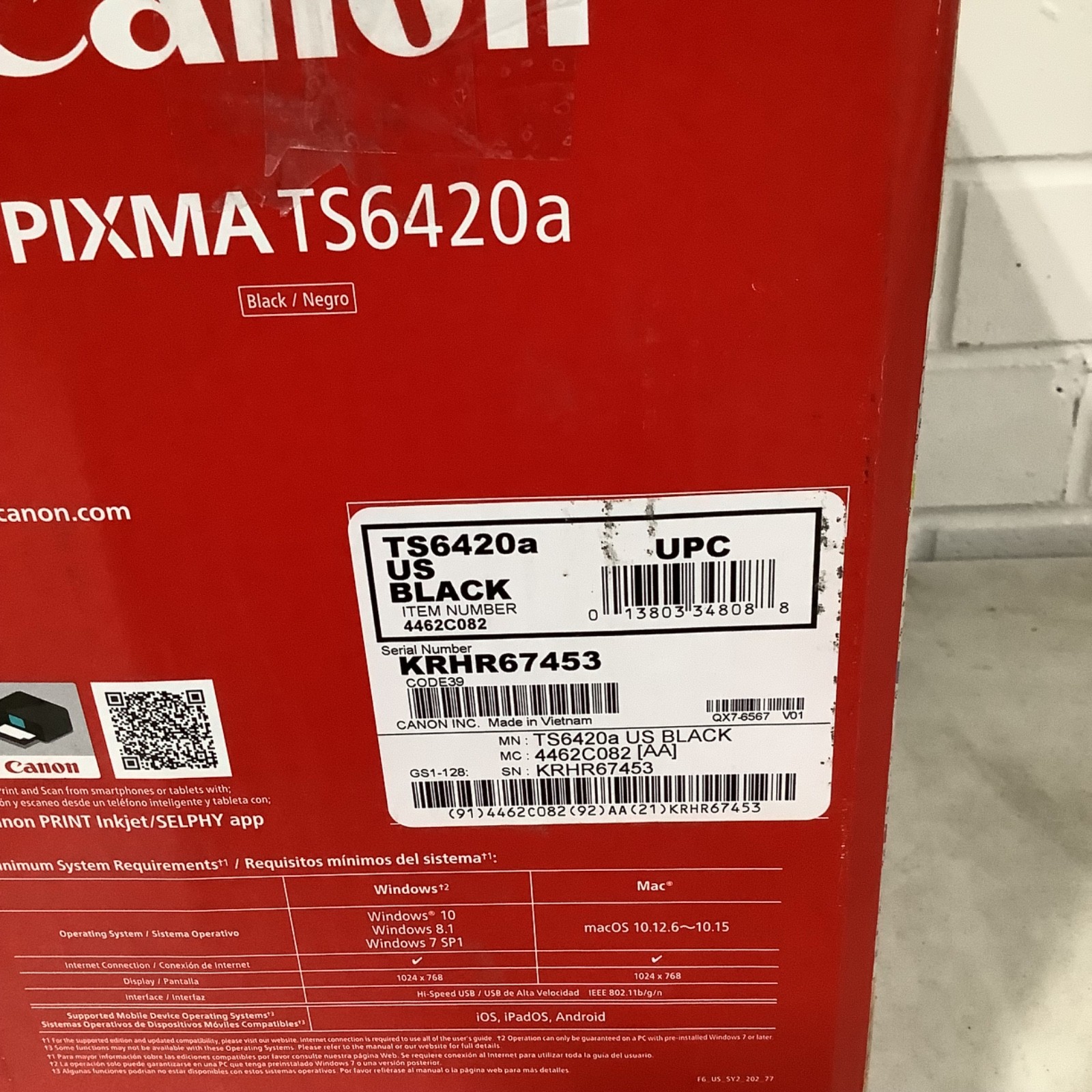 Canon PIXMA TS6420a Wireless All-In-One Inkjet Printer, Black
