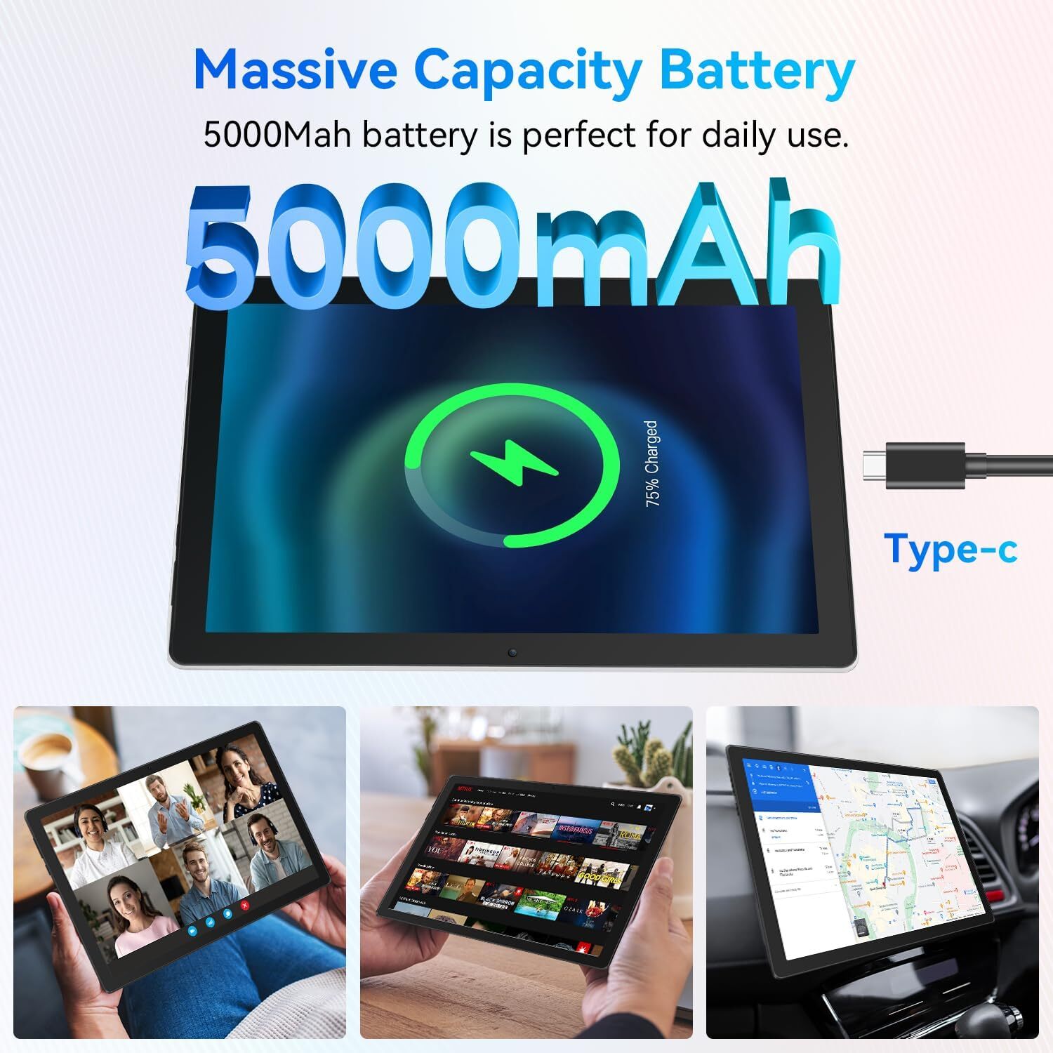 AEEZO Tablet 10 Inch Android 14 Octa-Core Tablets,10GB+64GB,1TB Expand IPS Scre