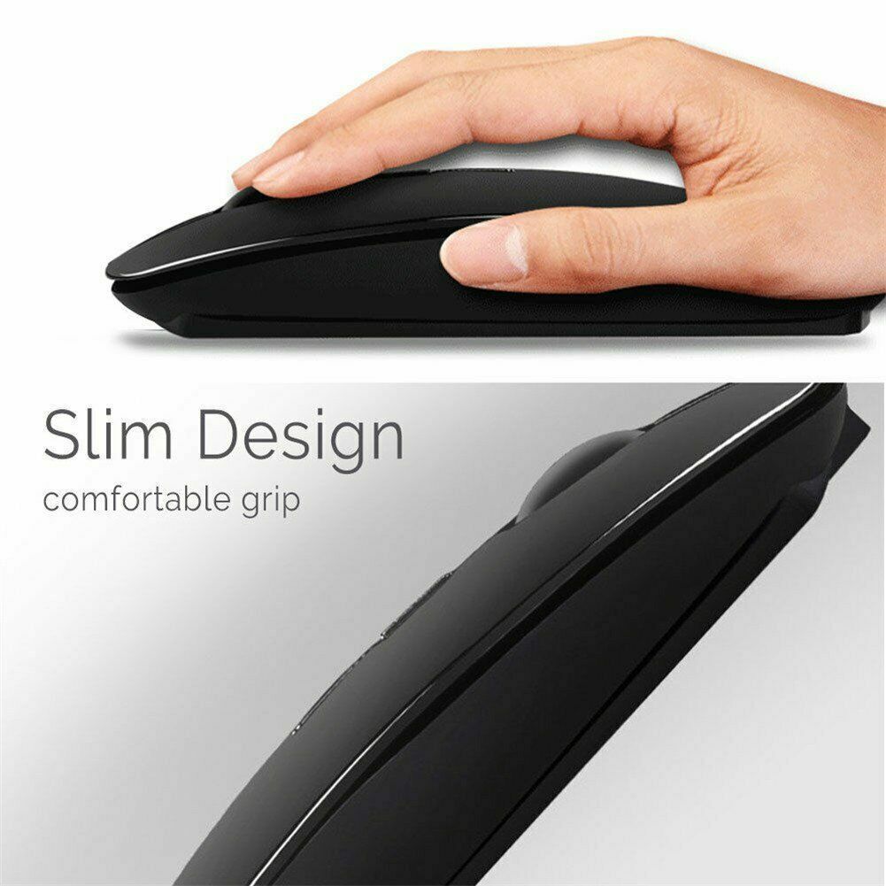 2.4G Ultra-Thin Wireless Mouse Scroll USB Optical Mice For Computer Laptop PC BK