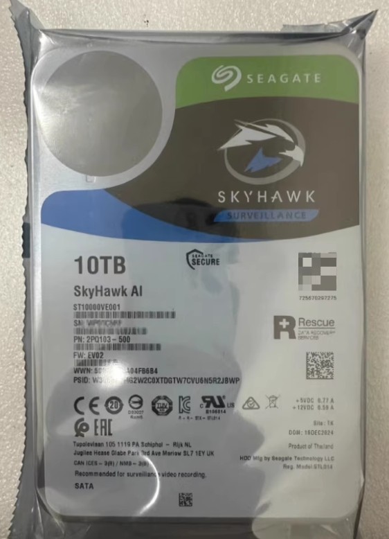 Seagate Skyhawk AI ST10000VE001 7200 RPM 10TB 256MB Internal Hard Drive