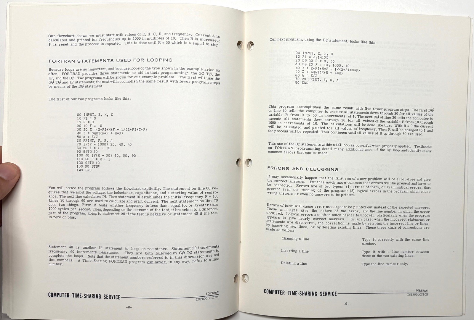 1968 GE GENERAL ELECTRIC TIME SHARING FORTRAN PROGRAMMING COMPUTER MANUAL 227106