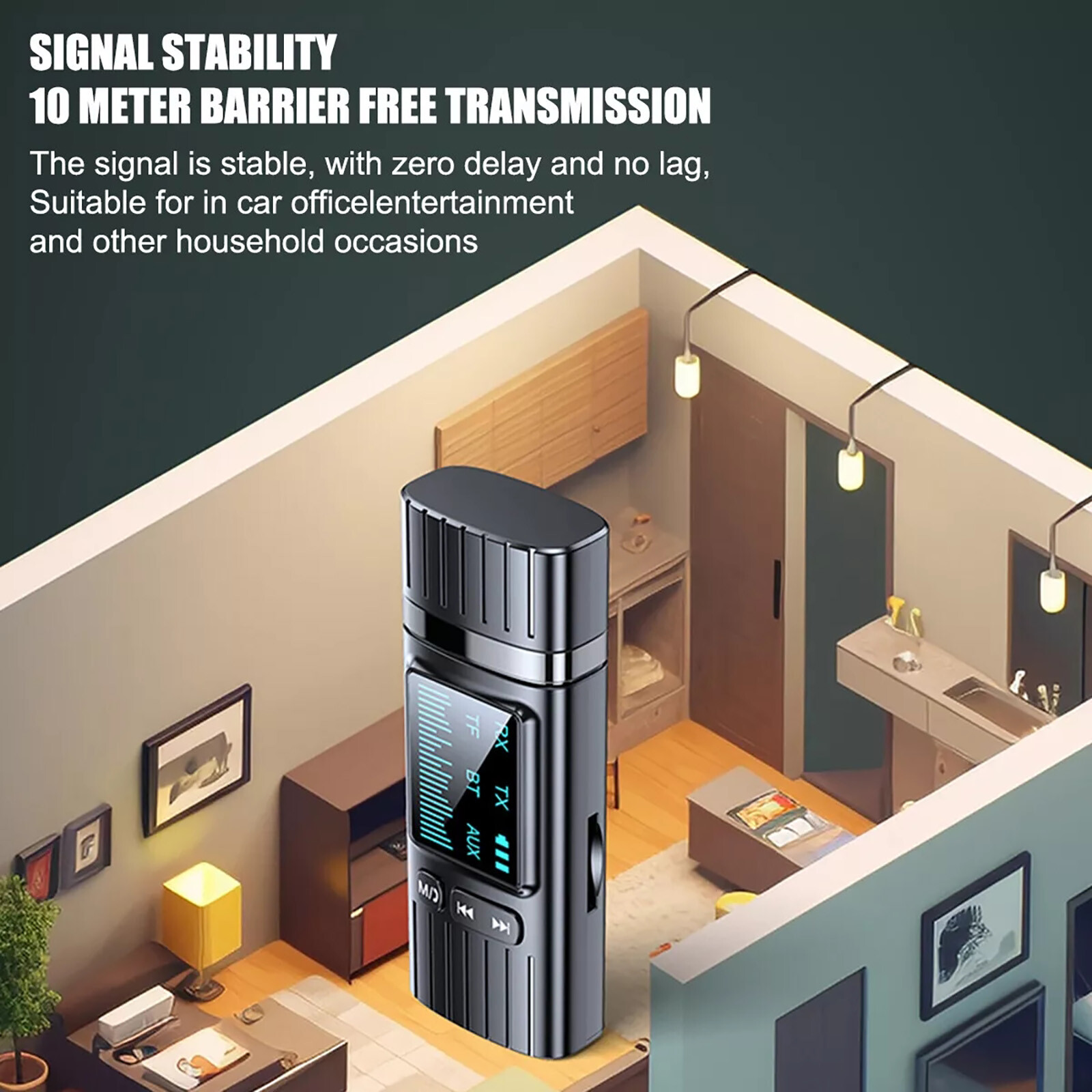 Bluetooth 5.4 Transmitter Receiver 2-in-1 Wireless Audio 3.5mm Jack Aux Adapter
