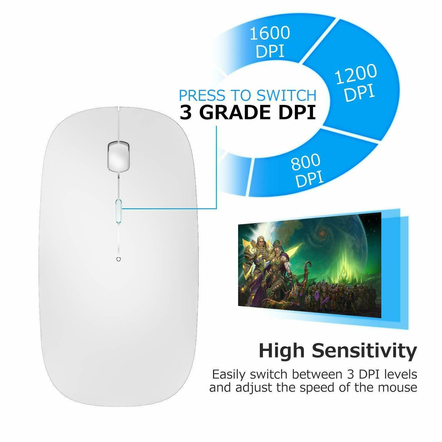Slim 2.4GHz Optical Wireless Optical Mouse USB Receiver For Laptop PC DELL ACER