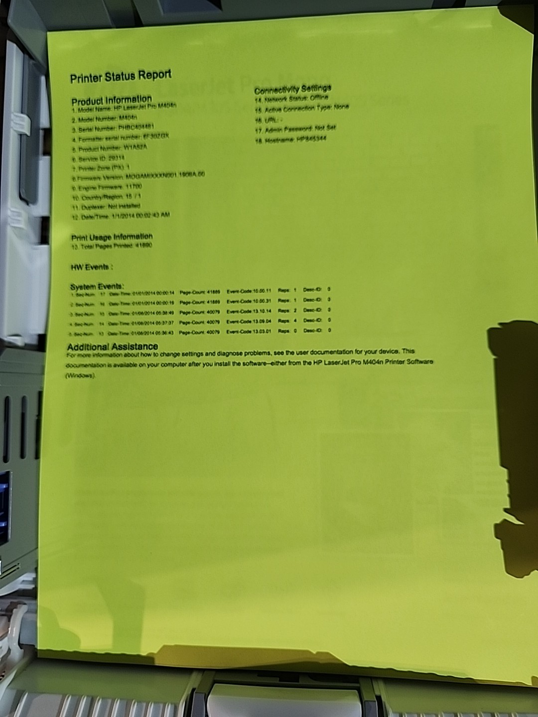 HP LASERJET PRO M404N NETWORK LASER PRINTER