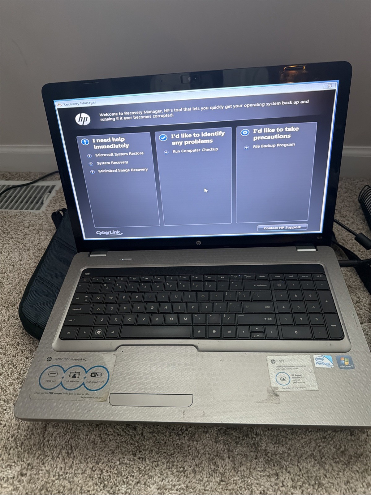 HP G72 Intel Core i3 Windows 7 17.3″ Laptop Unit Only No HDD