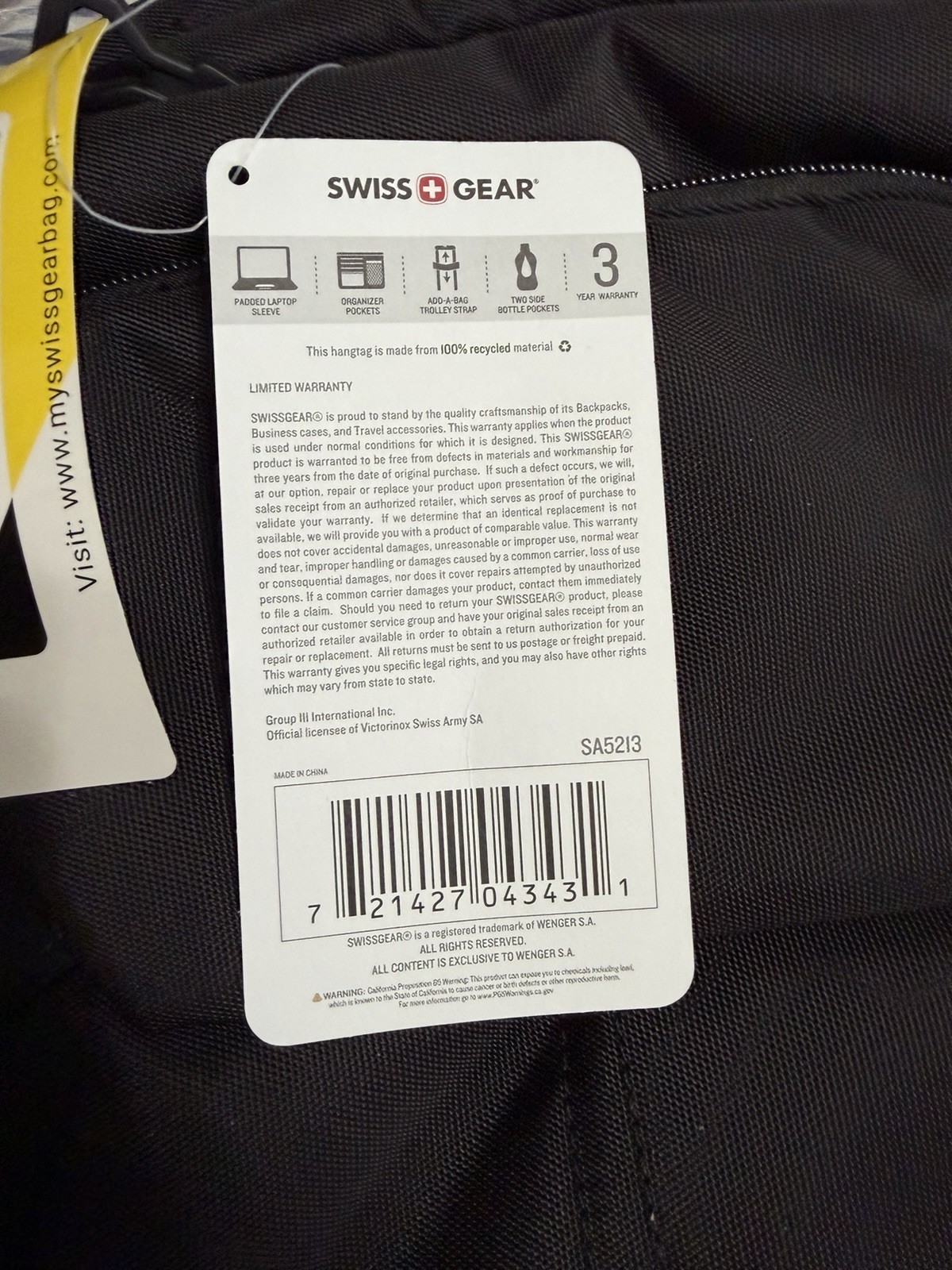 Swissgear Civic Pro 16” Laptop Backpack