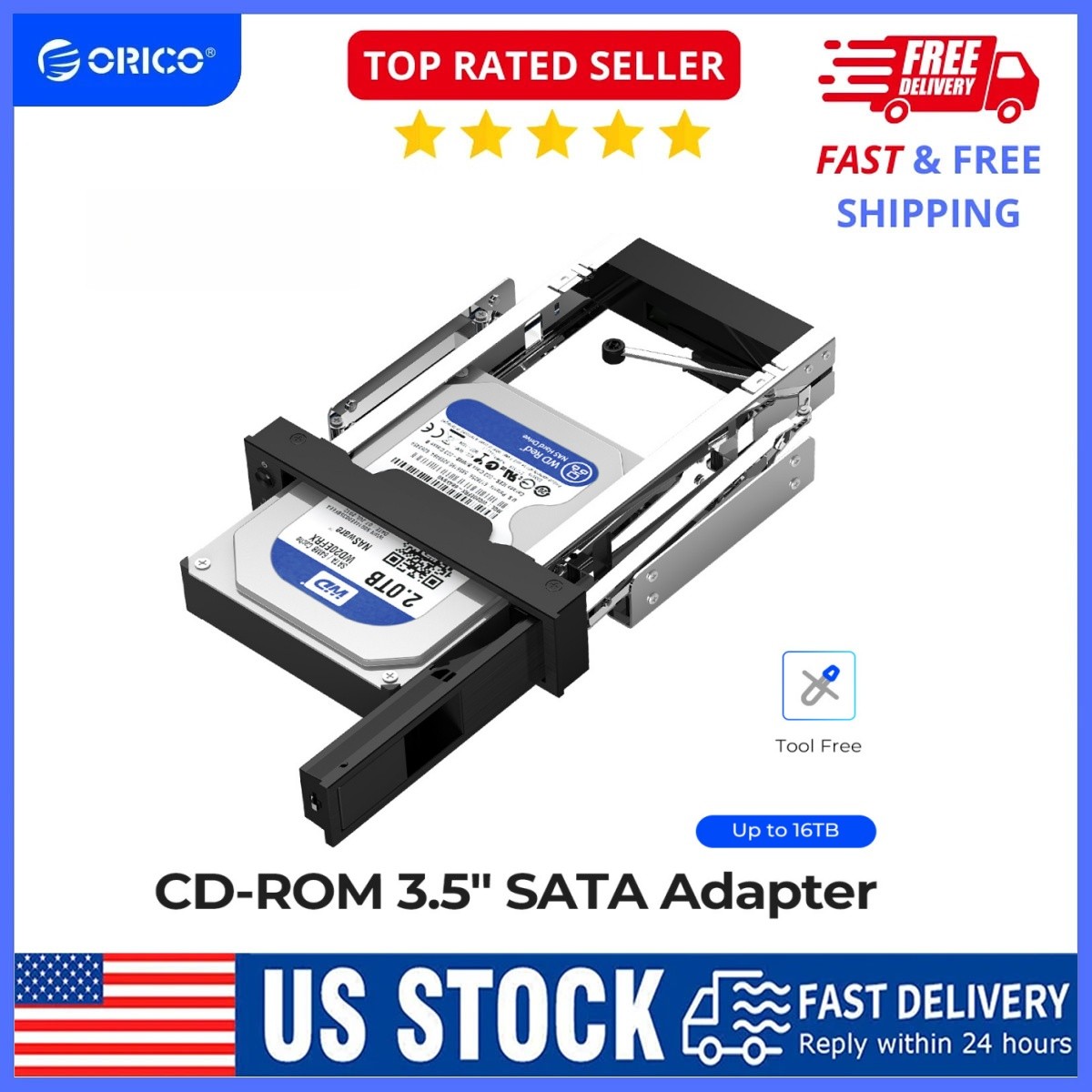 ORICO 5.25inch Tray-Less Hot-Swap Mobile Rack for SATA 3.5″ Hard Drive HDD Dock