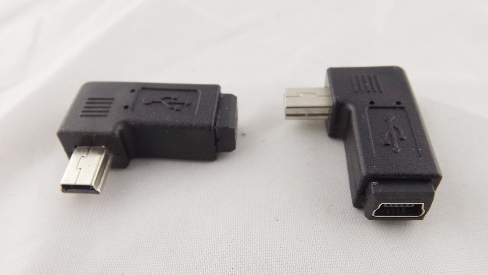 USB 2.0 Mini 5 Pin Male Plug To Mini 5 Pin Female Right Angle Adapter Connector