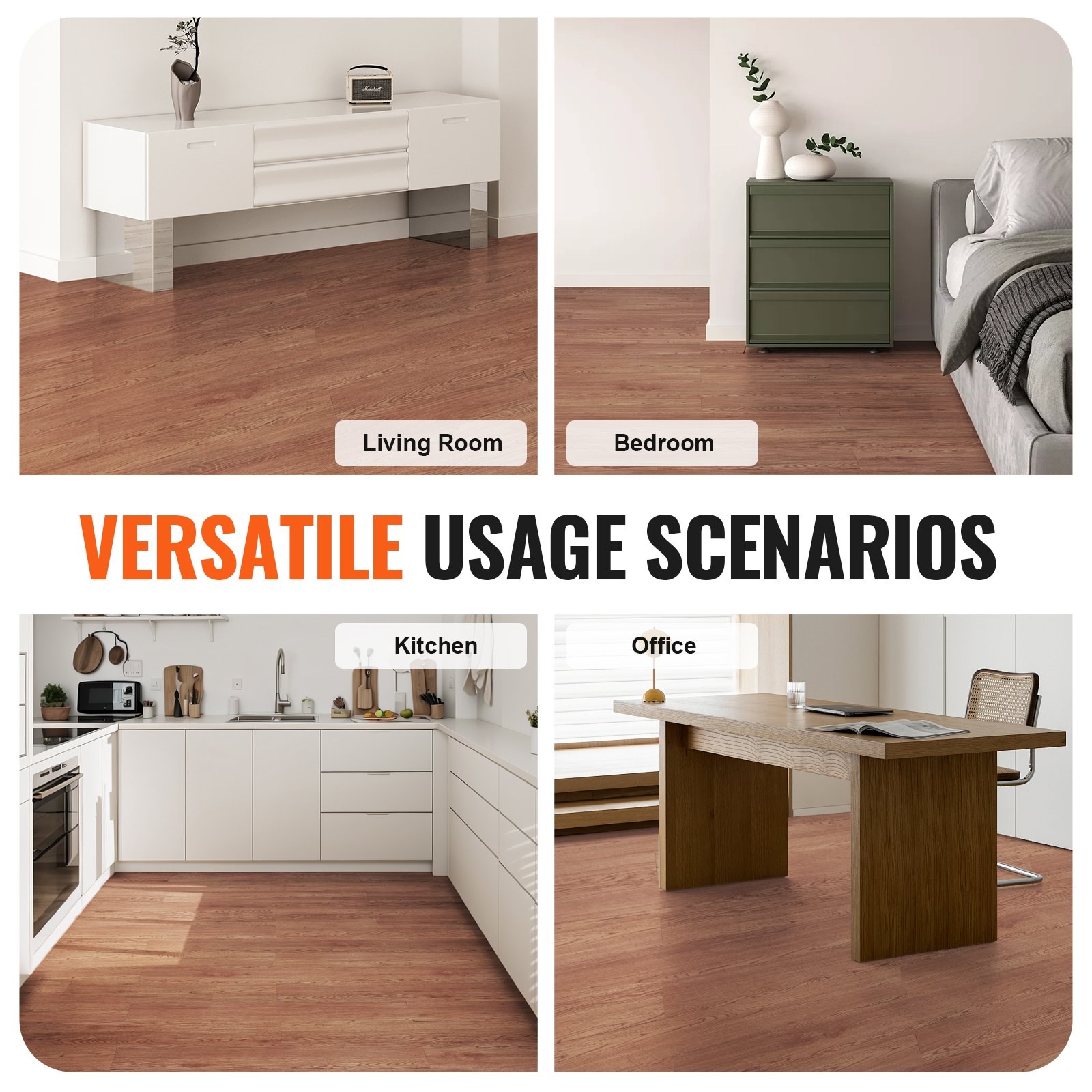 Self Adhesive Vinyl Floor Tiles 36 x 6 inch, 36 Tiles 2.5mm Thick Peel & Stick,