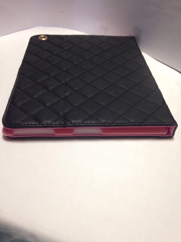 Full Cover Synthetic Leather Case For IPad 2/3/4 Black With Gold Accents