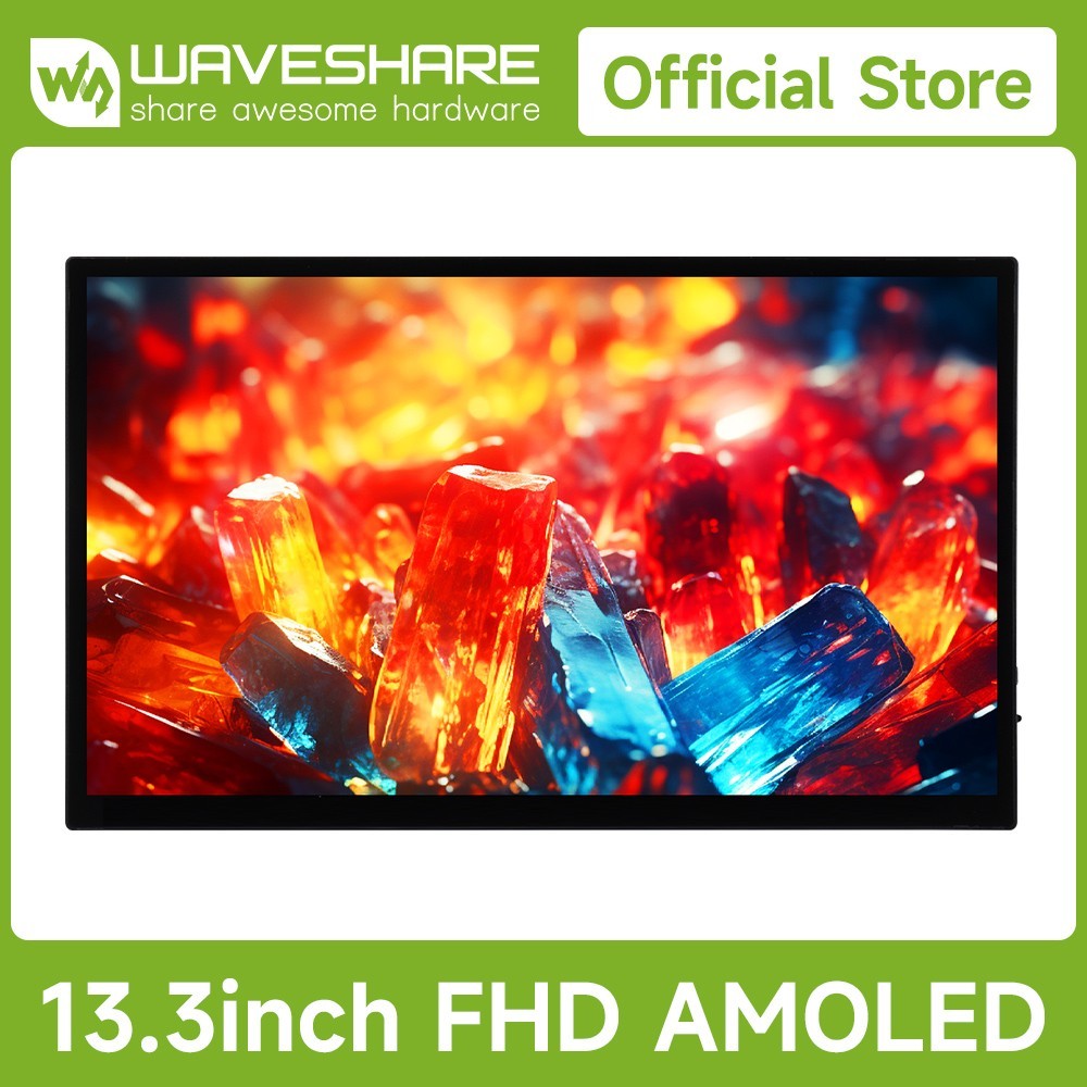 Waveshare 13.3inch FHD AMOLED Touch Display 1920×1080, 100% sRGB DCI-P3 Color