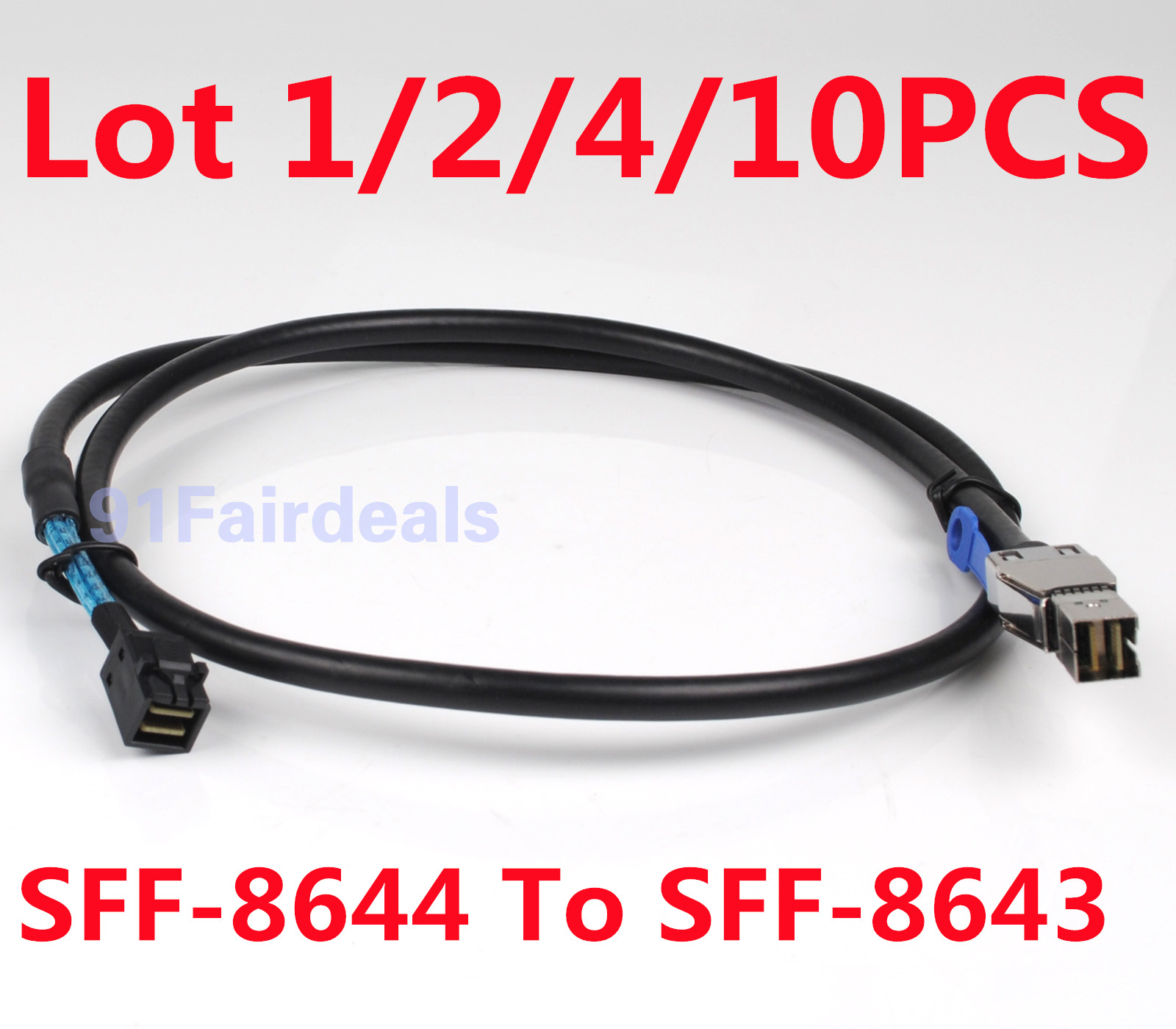 Lot SFF-8644 to SFF-8643 HD Mini SAS 12G SAS DATA Server Raid Cable 1M/100CM