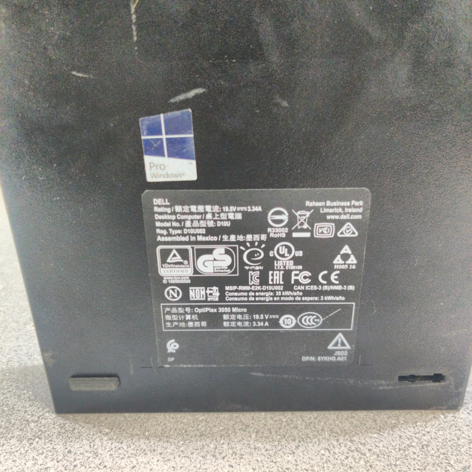 Dell Optiplex 3050 Micro Core i3-7100T 2.10GHz 4GB NO HDD/OS/ADAPTER/Faceplate