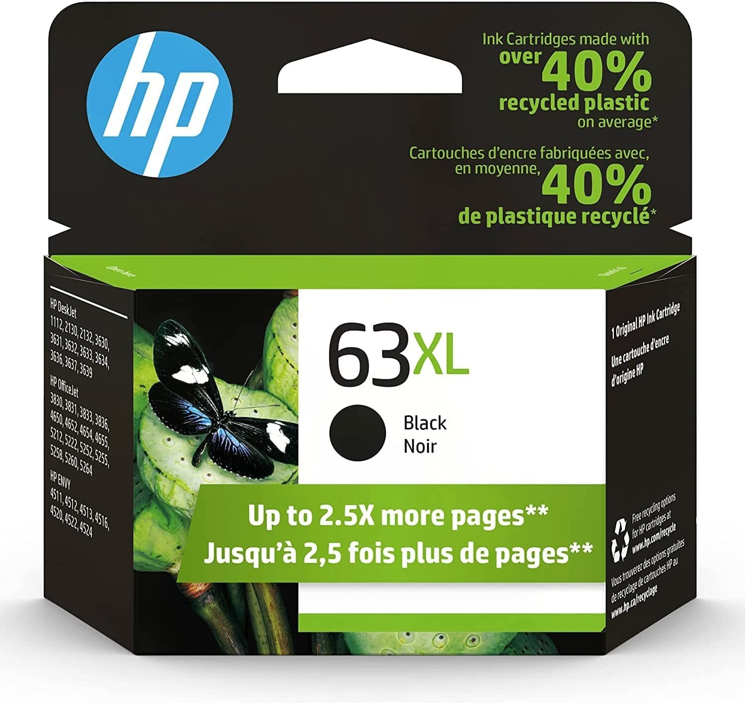 Exp 08/2025 New Genuine HP 63XL F6U64AN Black Ink Cartridge High Yield Deskjet
