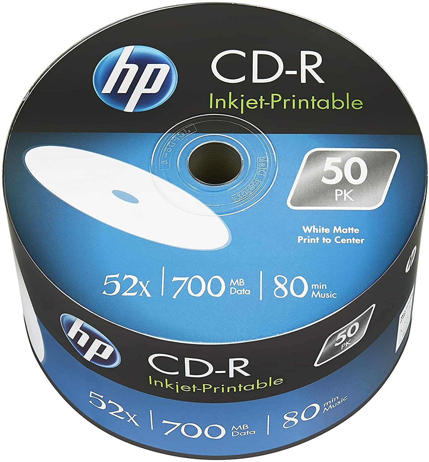 HP Blank 52X CD-R CDR 700MB White Inkjet Printable Recordable Lot 50 – 1800 Disc