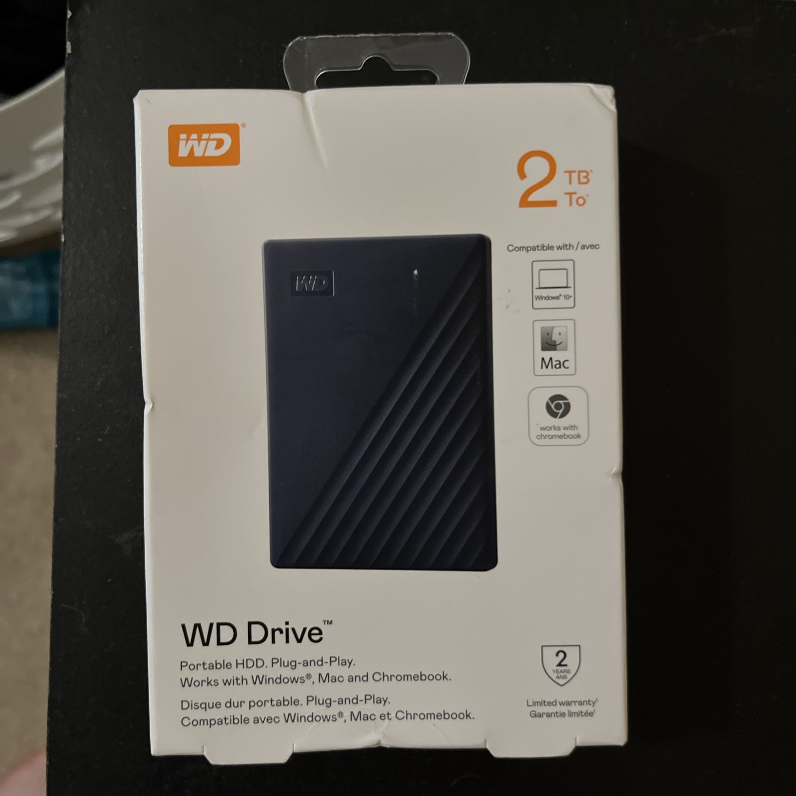 WD Drive Portable HDD Plug & Play External 2TB