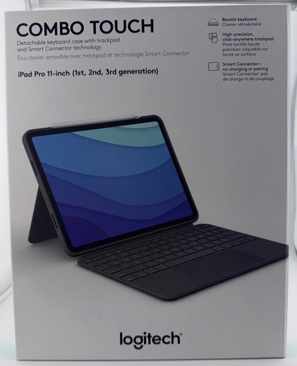 Logitech Combo Touch iPad Pro 11-inch 1st 2nd 3rd 4th Gen Keyboard Case Trackpad