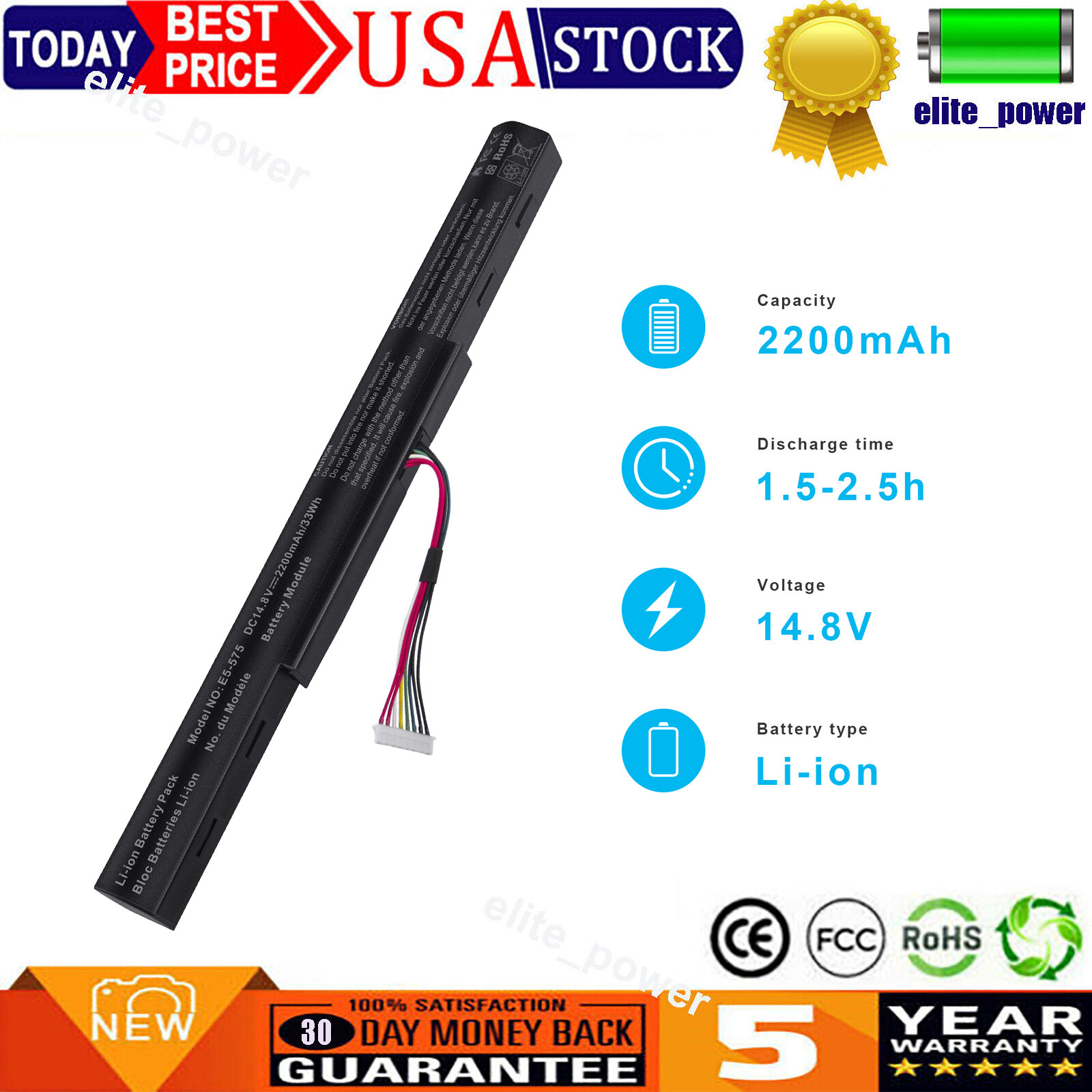 AS16A5K AS16A7K AS16A8K Battery for Acer Aspire E15 E5-475G E5-575G E5-774G-78N