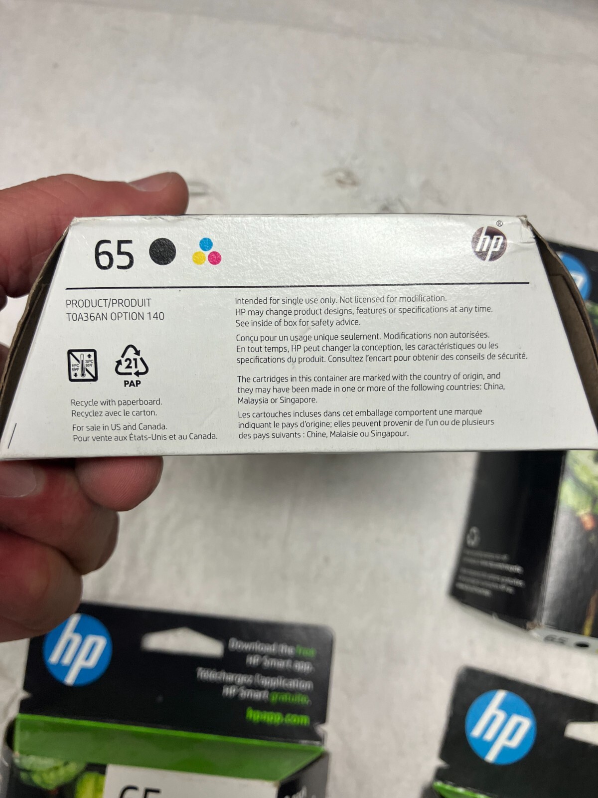 HP 65 Black & Tri Color Ink Cartridges Exp 2025 LOT OF 4