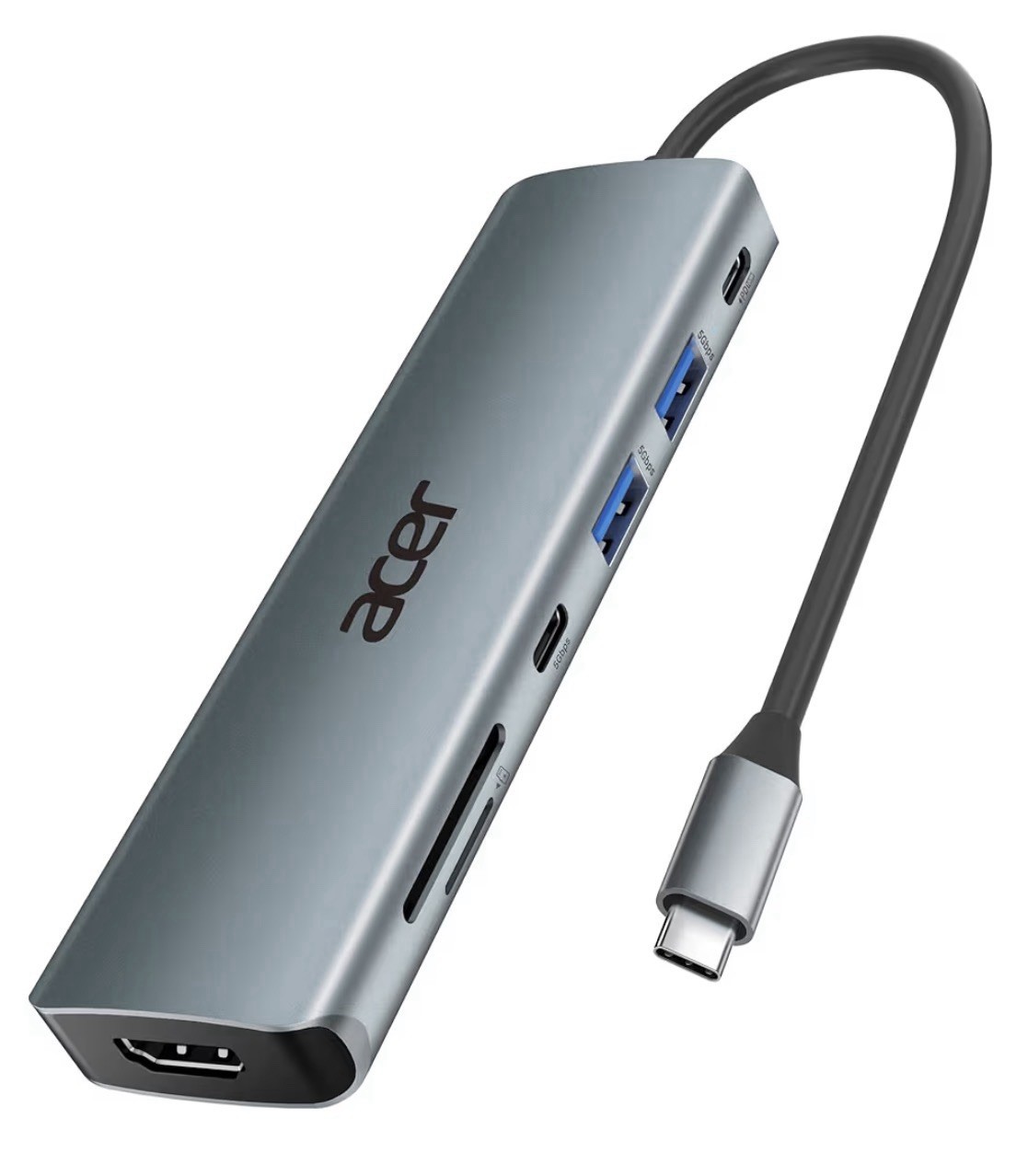 Acer 7-in-1 USB-C Hub 4K HDMI, 100W PD, USB-A, SD Card Reader, Space Grey