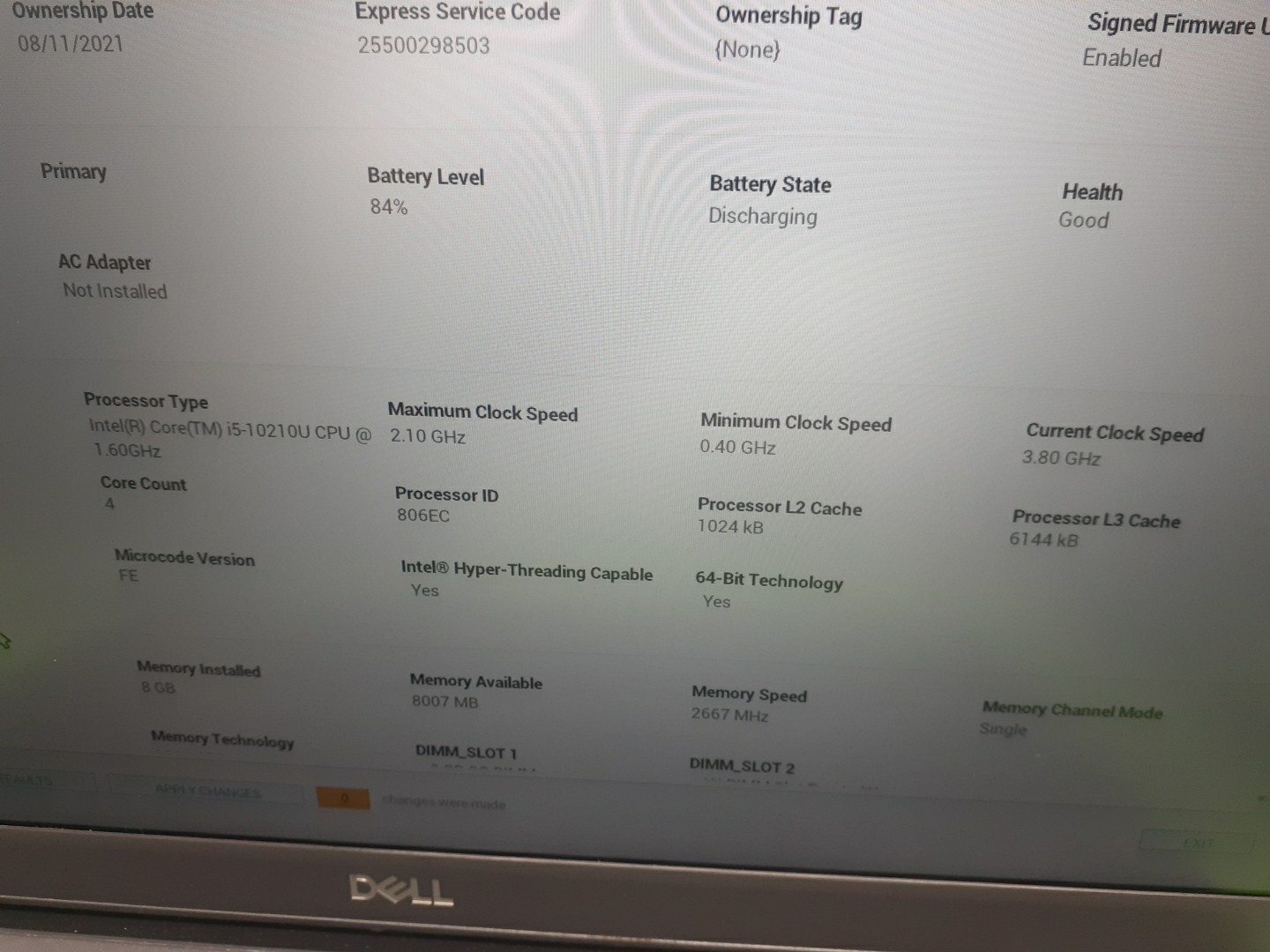 Dell Latitude 3510 15.6″ i5-10210U 1.60 GHz 8GB RAM No SSD/OS/AC – Missing B Key