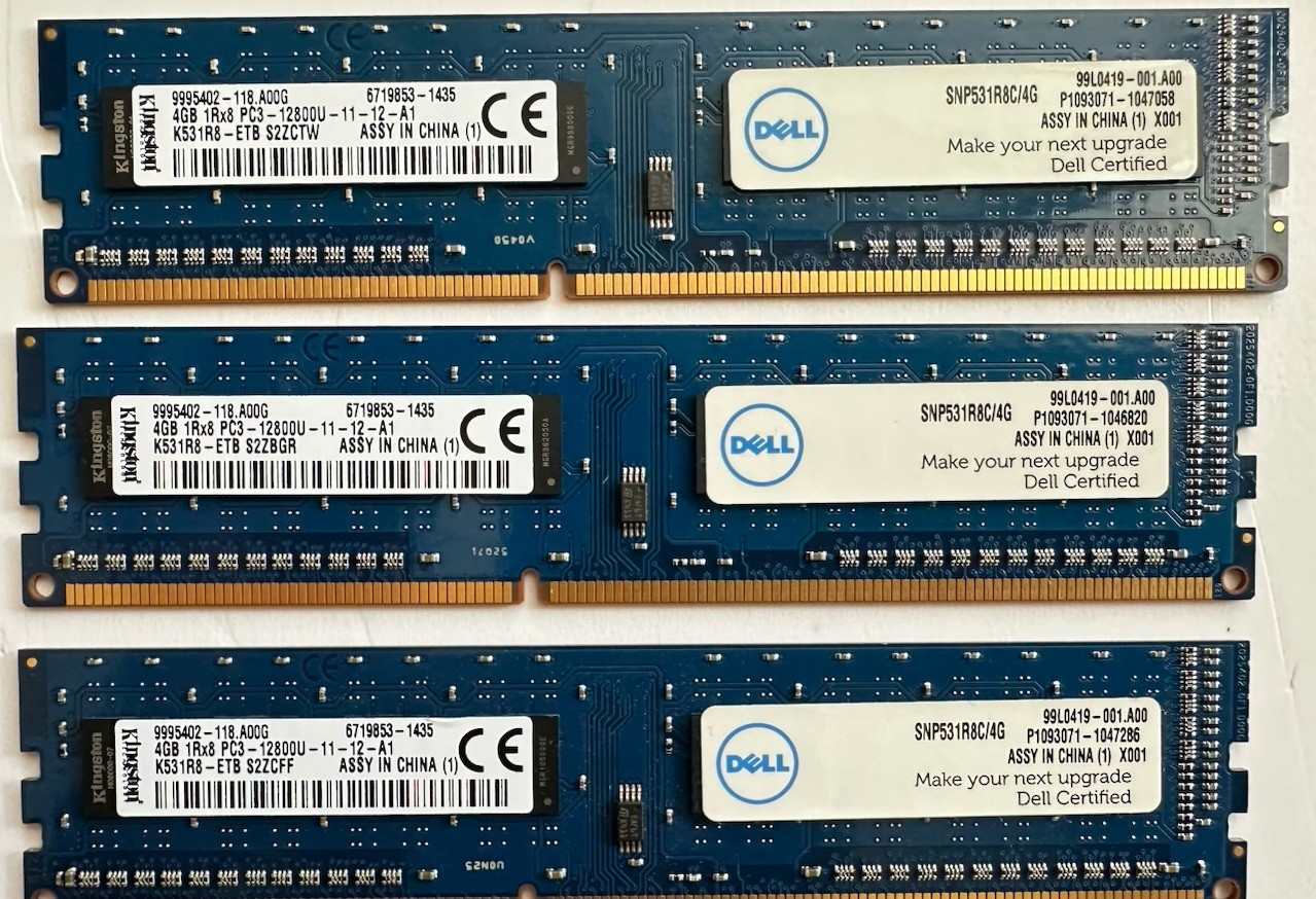 Mixed Brands Hynix, Crucial 4GB And 8GB DDR3 RAM