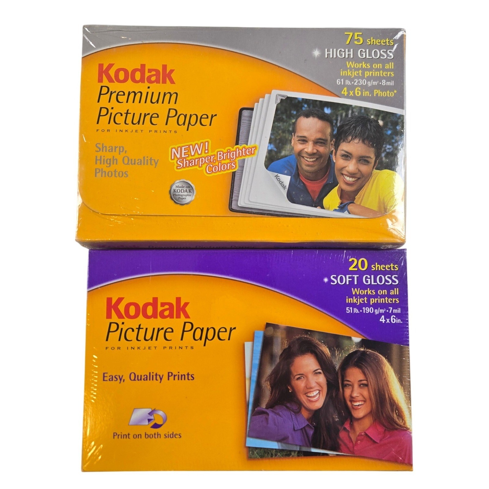Kodak Premium Picture Paper Glossy & Soft Gloss 4×6 Sealed Inkjet Photo Paper