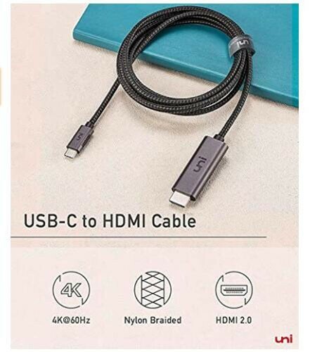 USB C to HDMI Cable for Home Office | 6ft 4K@60Hz, uni USB Type C to HDMI Cable