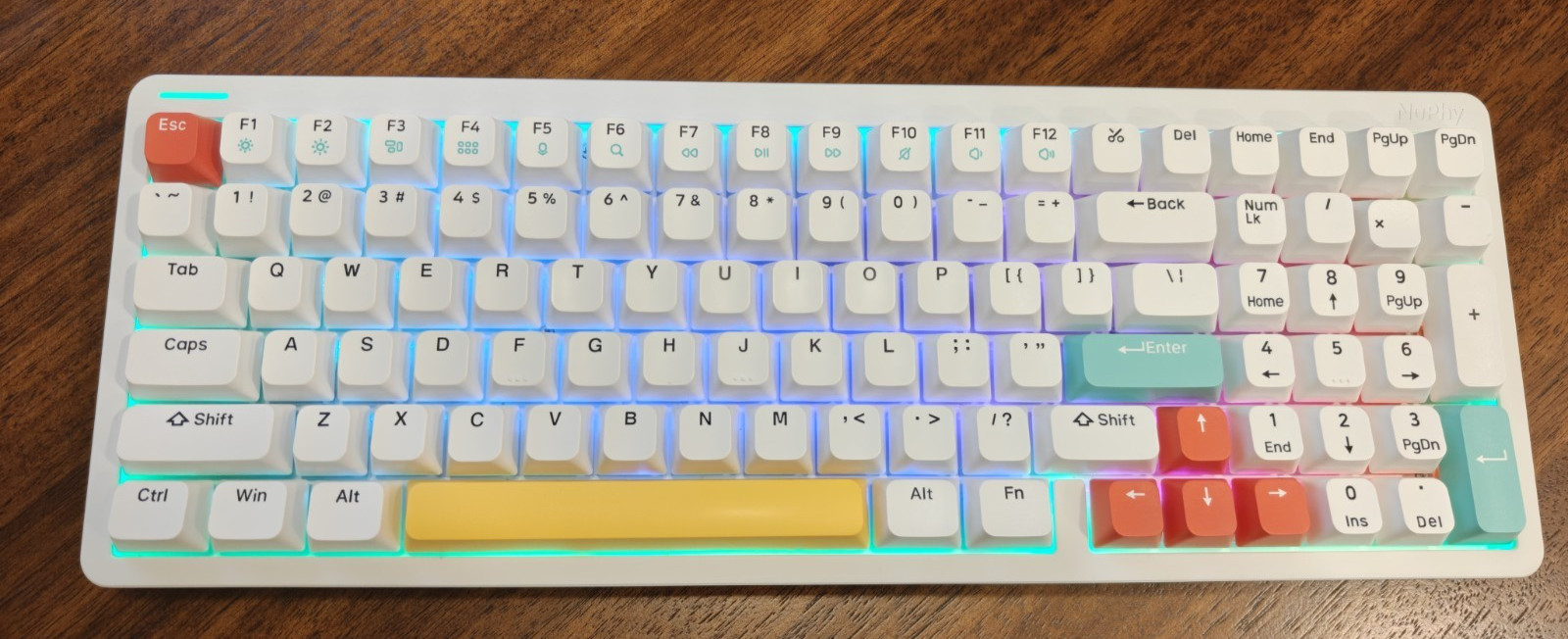 NuPhy Halo96 Mechanical Keyboard Rose Glacier Switches + HyperX Pudding Keycaps