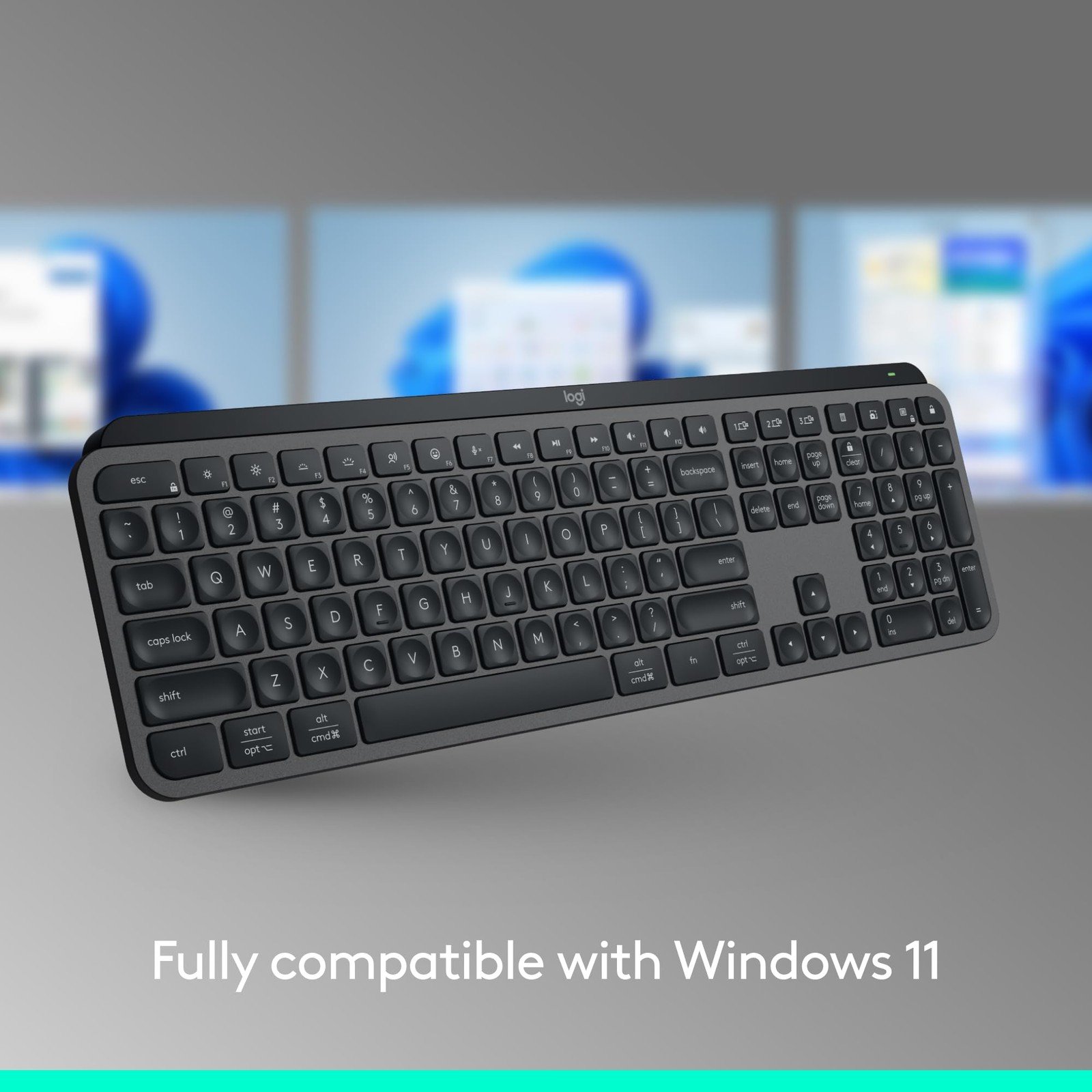 Logitech MX Keys S Wireless Keyboard, Low Profile Quiet Typing Bluetooth