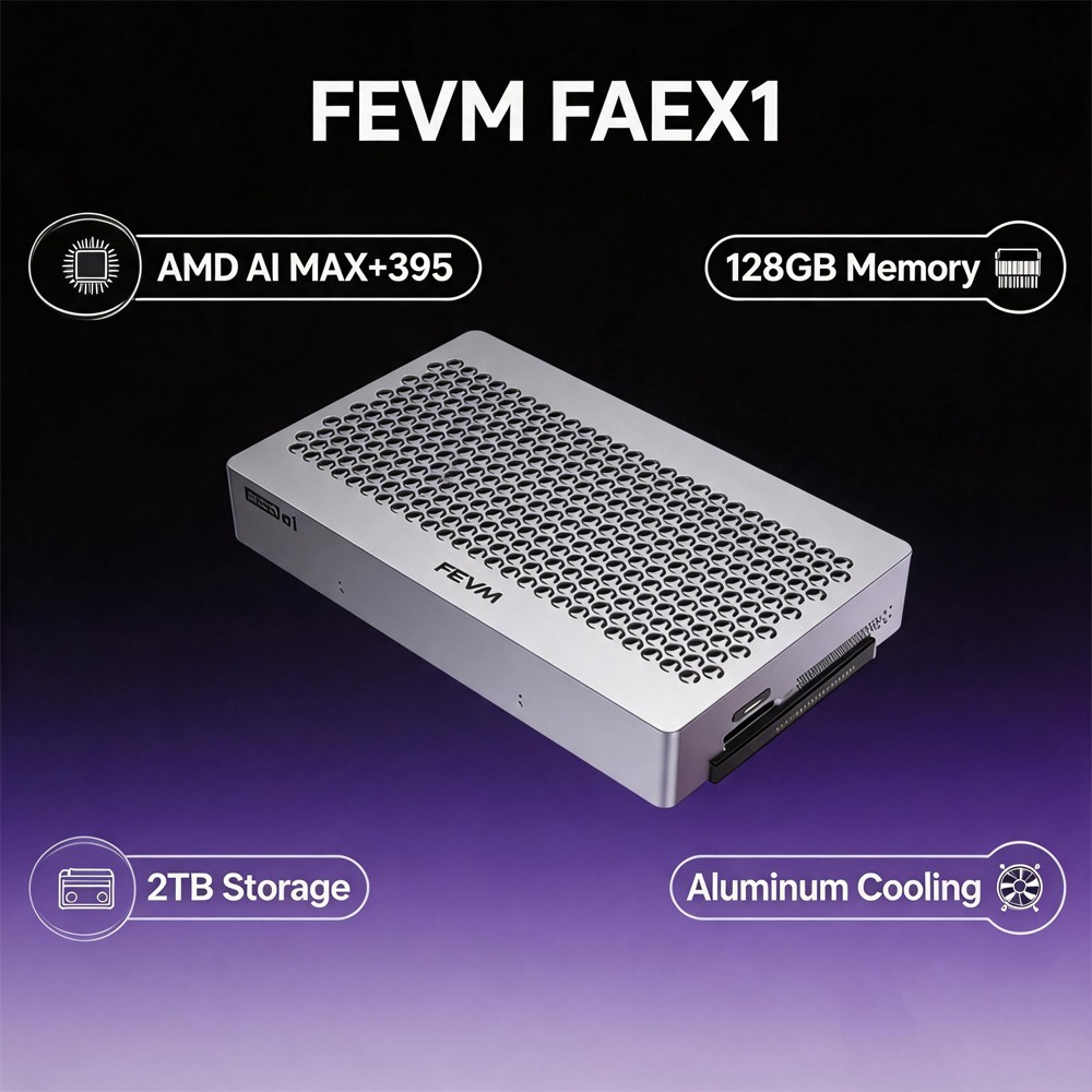 FEVM FAEX1 AMD AI MAX+395 128GB+2TB Mini PC Workstation for Large Model AI
