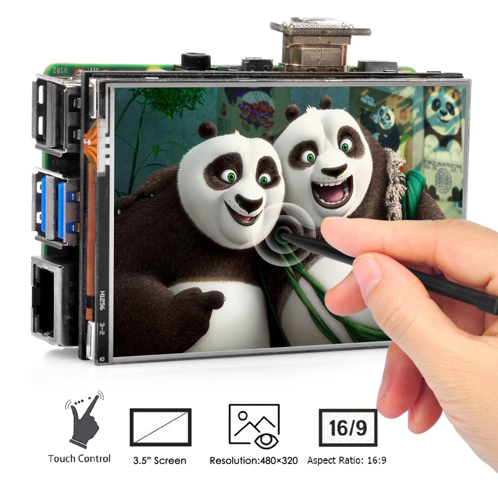 OSOYOO 3.5 inch HDMI LCD Touch Screen Monitor Display TFT 480 * 320 Pixel Res…