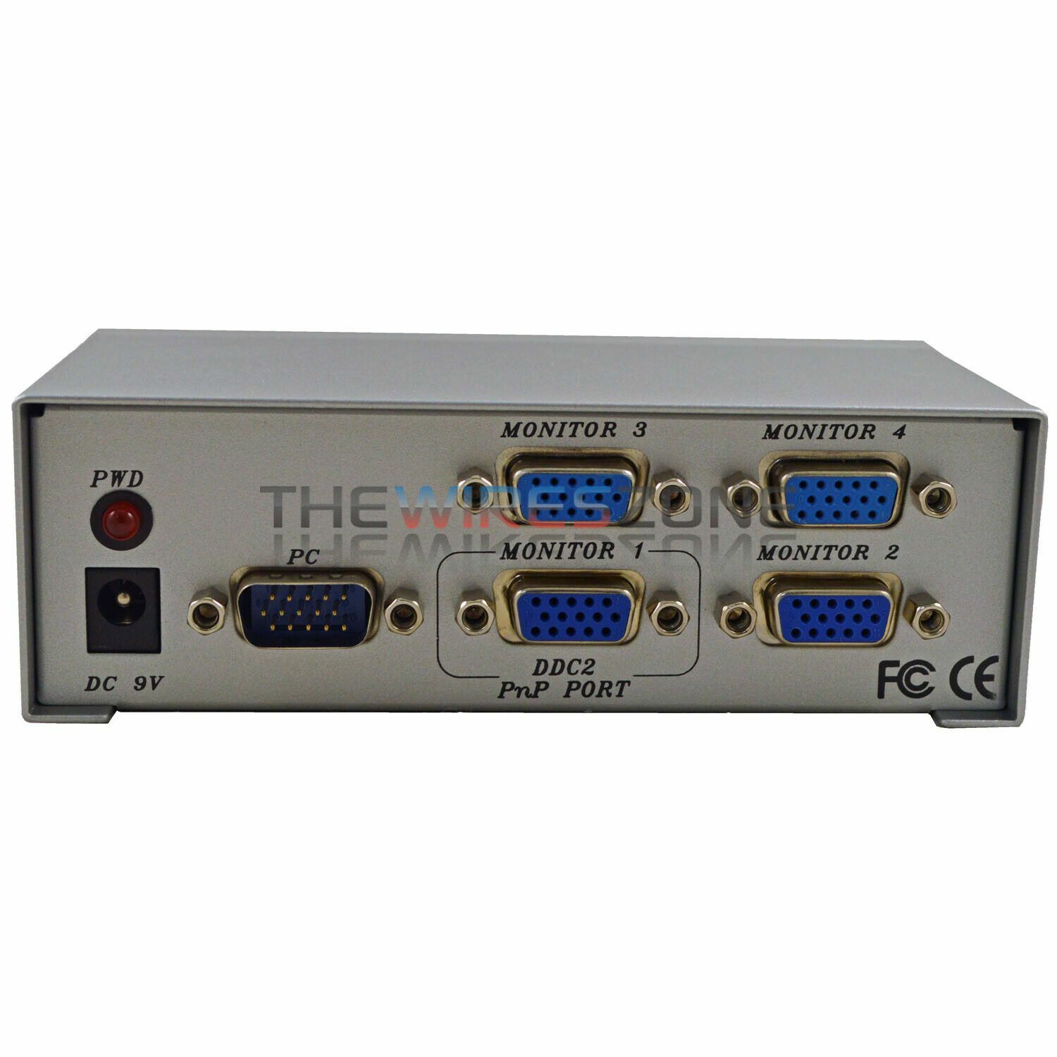 SVGA VGA Splitter 4 Port 1 in 4 out Amplifier Box 250MHz, 1 Video into 4 Monitor